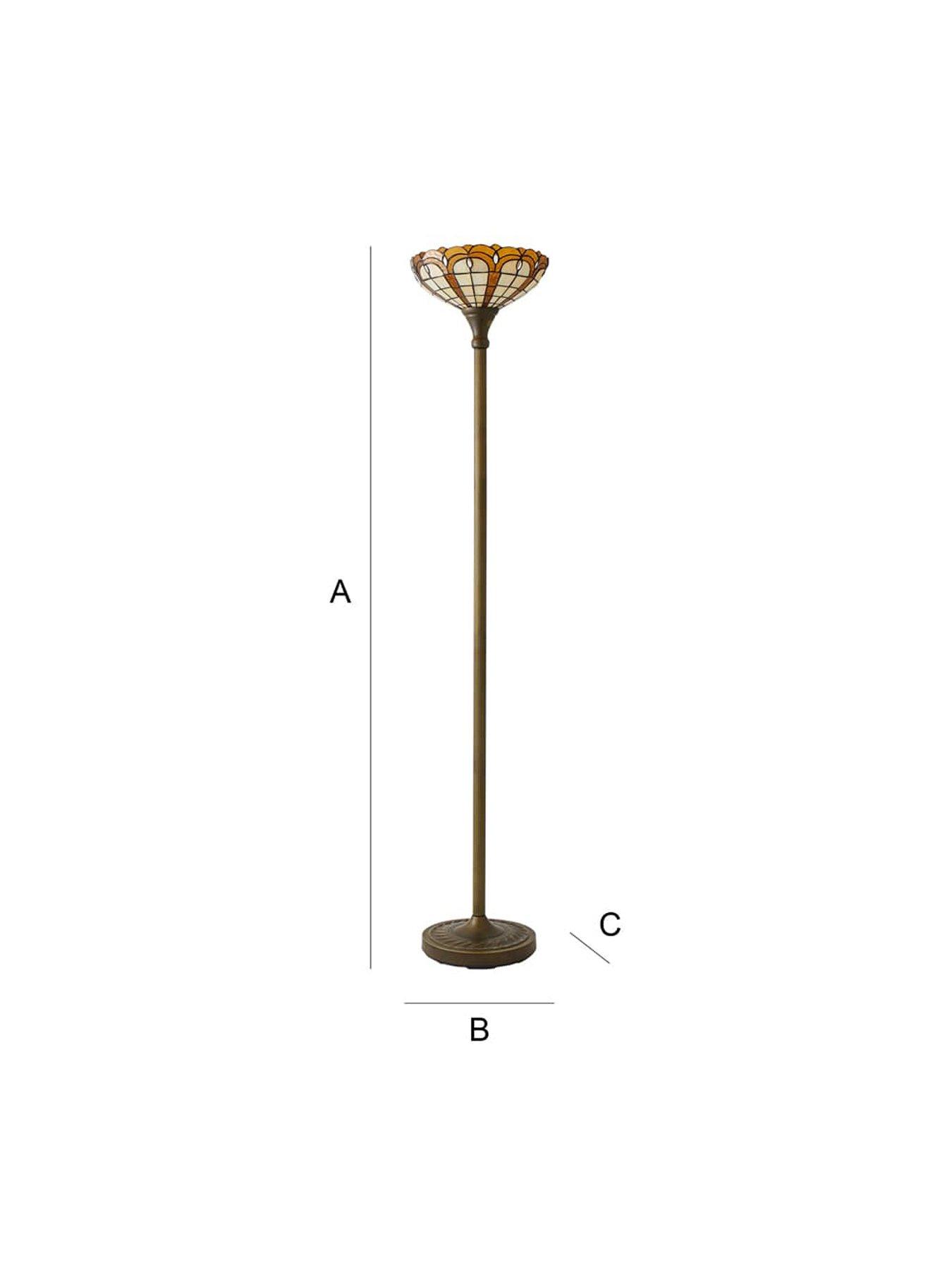 Image 7 of 7 of ValueLights Tiffany Jewel Uplighter Floor Lamp Red