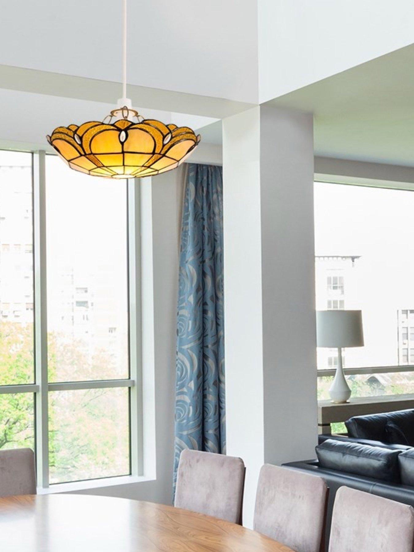 ValueLights Tiffany Jewel Uplighter Amber