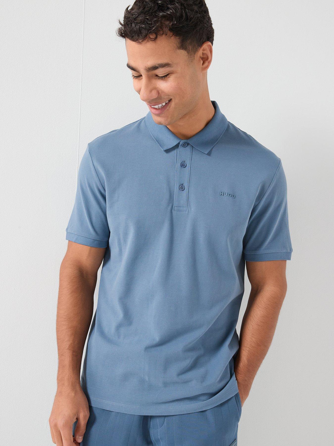 HUGO Donos222 Regular Fit Left Chest Logo Polo Shirt - Blue