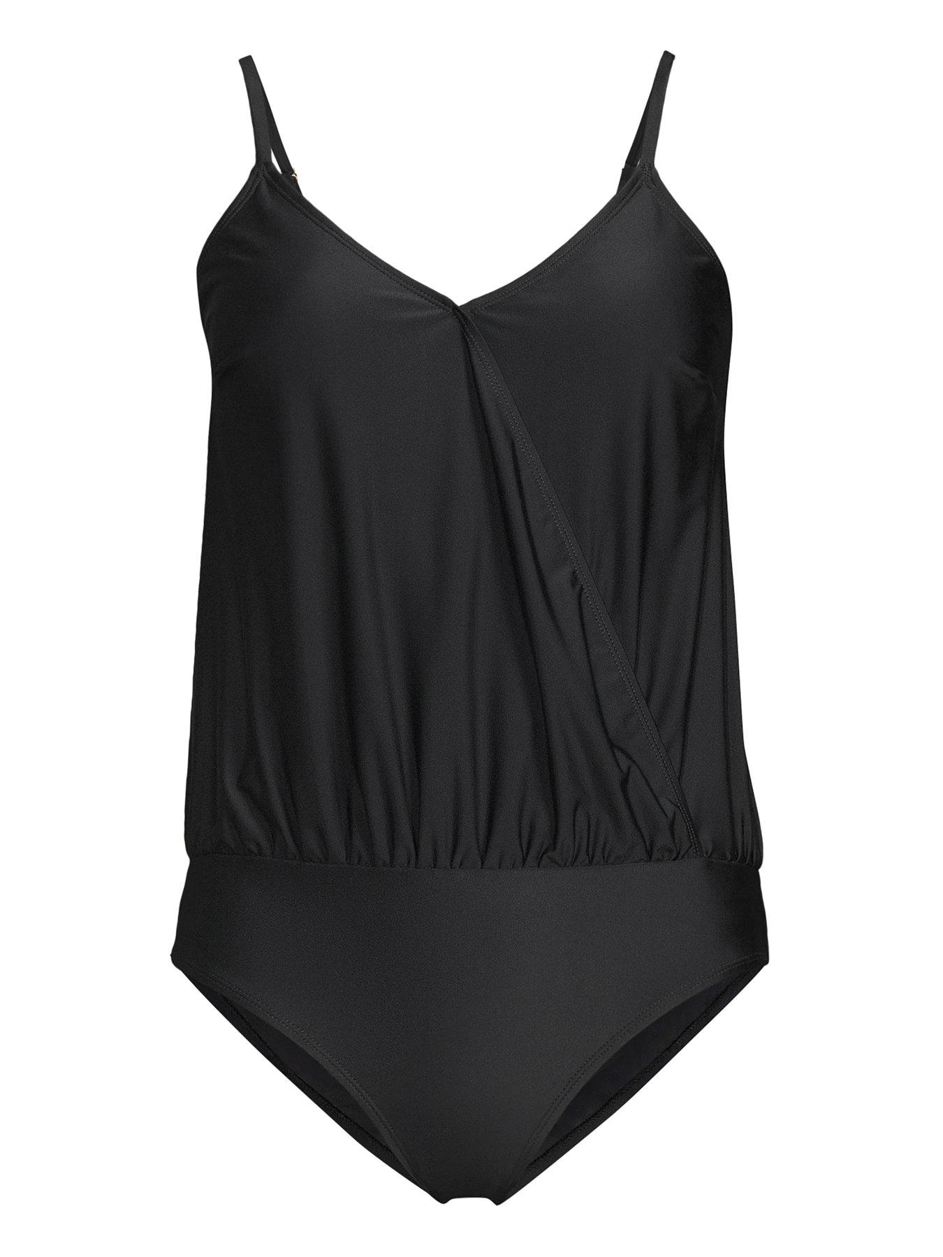 Image 7 of 7 of The Very Collection Wrap Blouson Swimsuit Sun Safe - Black