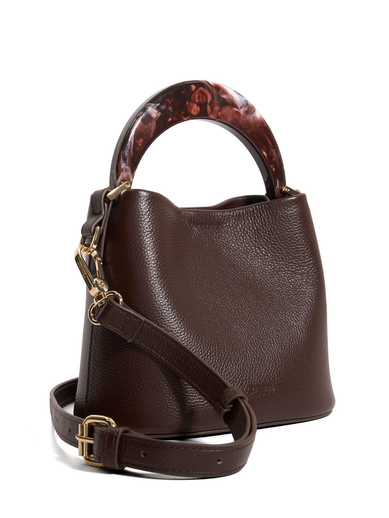 Image 5 of 7 of Dune London Dharla Leather Bucket Bag - Burgundy