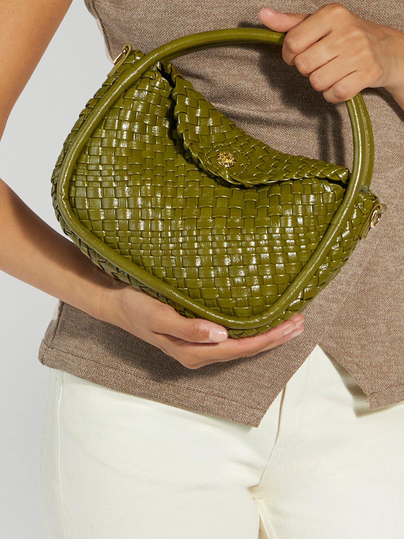 Dune London Dinideliberate Small Woven Bag - Green | Very
