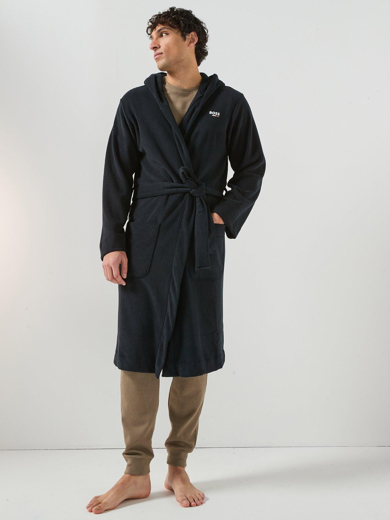 BOSS Bodywear Corporate Trim Terry Robe - Black | Very