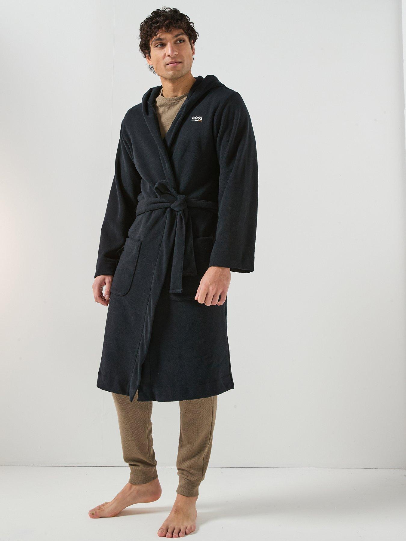 BOSS Bodywear Corporate Trim Terry Robe - Black | Very