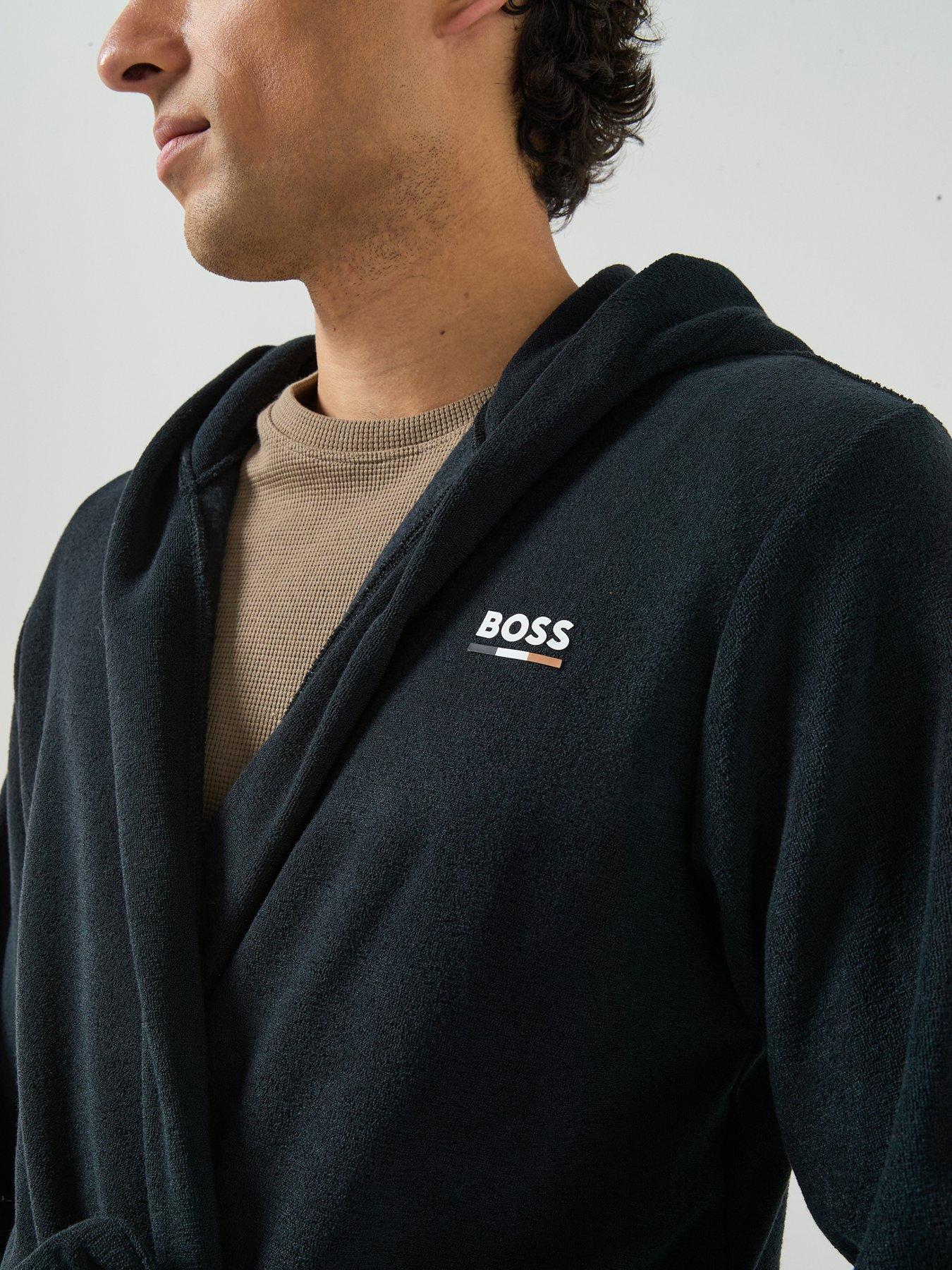BOSS Bodywear Corporate Trim Terry Robe - Black | Very