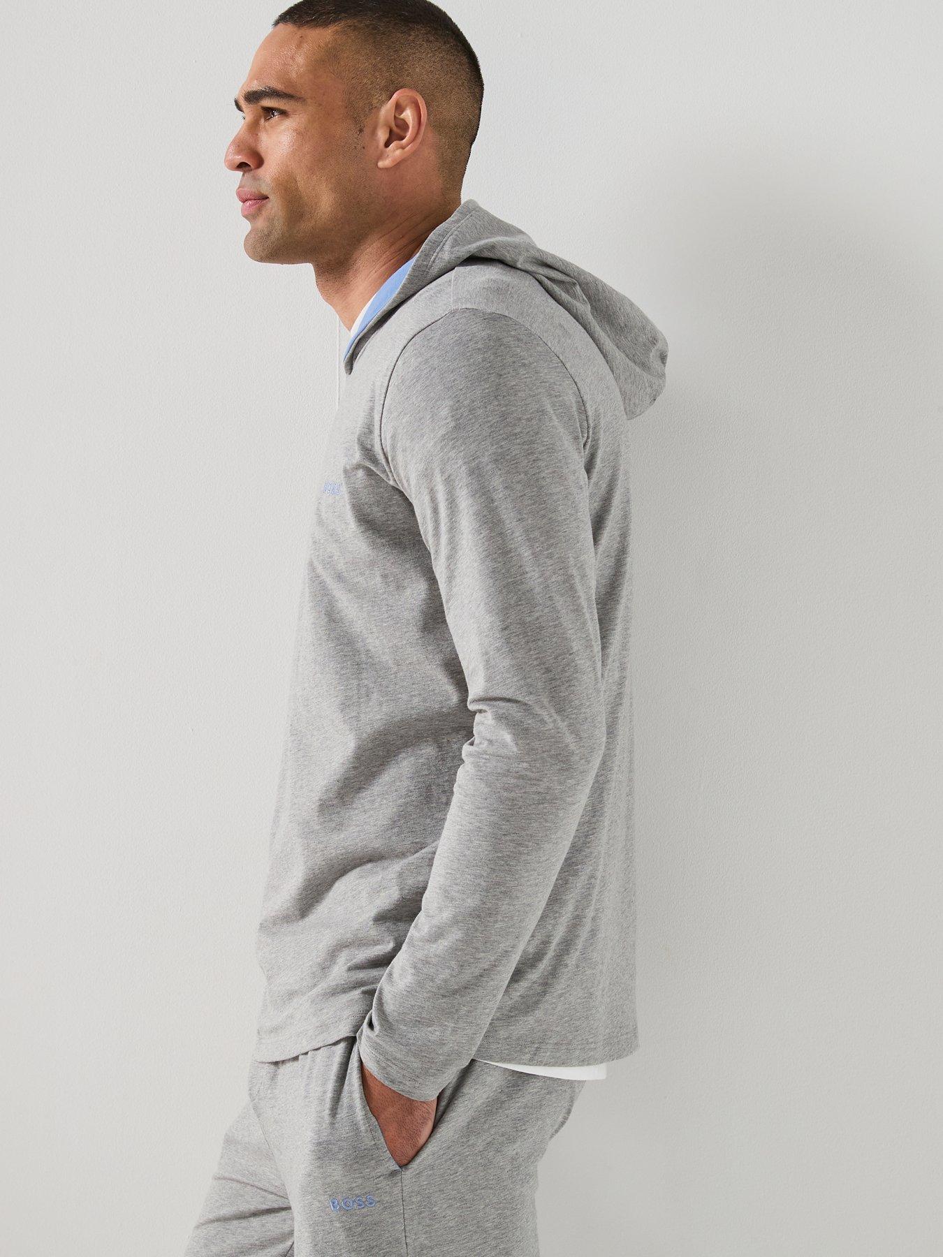 Image 5 of 5 of BOSS Bodywear Mix &amp; Match Lounge Overhead Hoodie - Grey