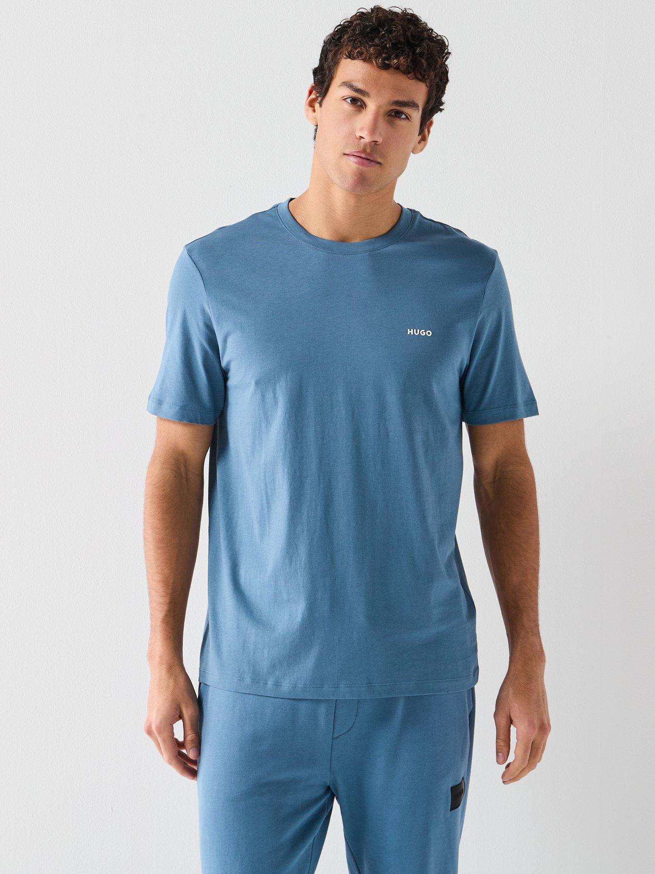HUGO: Dero Small Left Chest Logo T-Shirt - Blue
