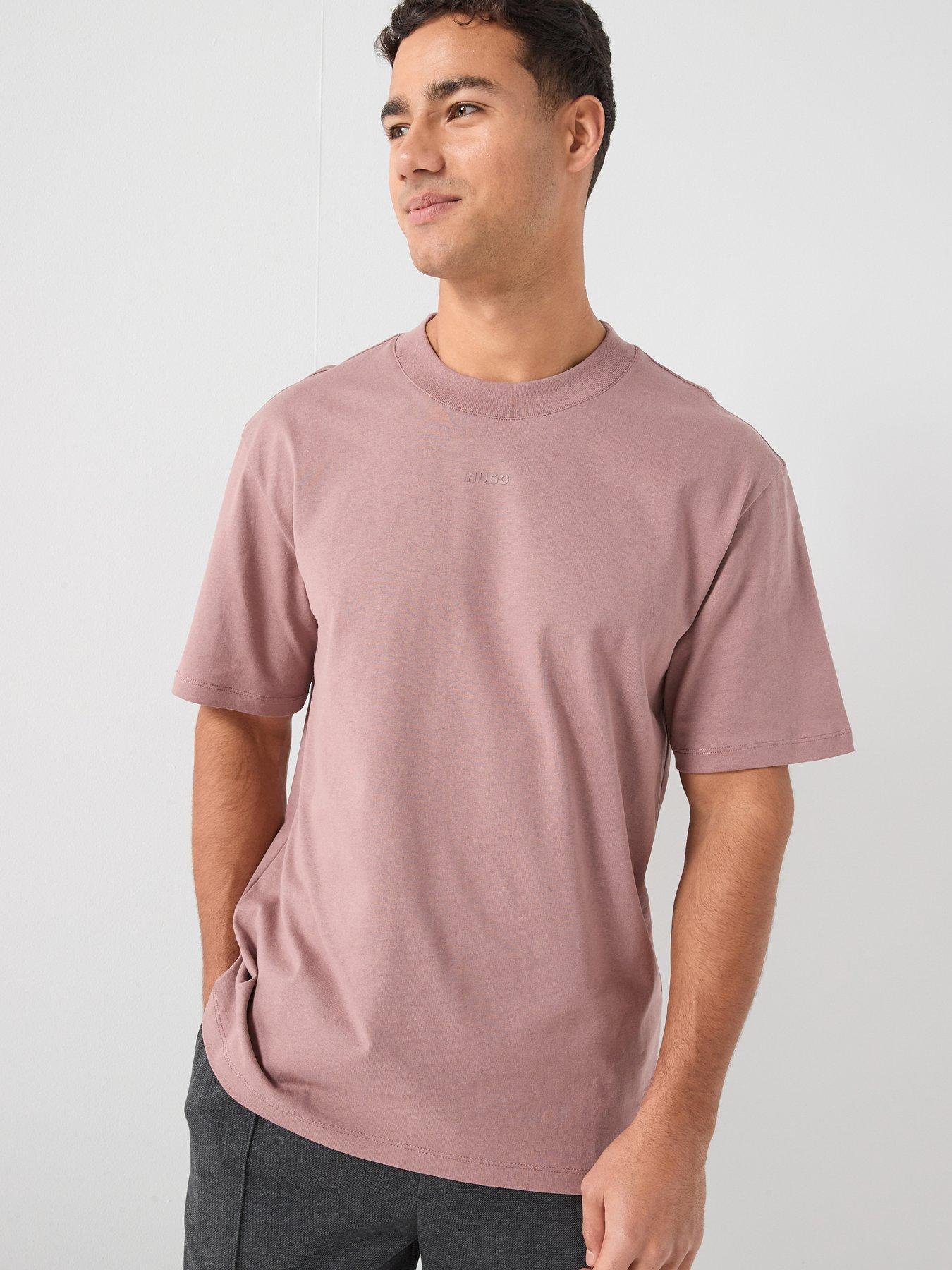 HUGO Dapolino Centre Logo Relaxed Fit T-Shirt - Pink