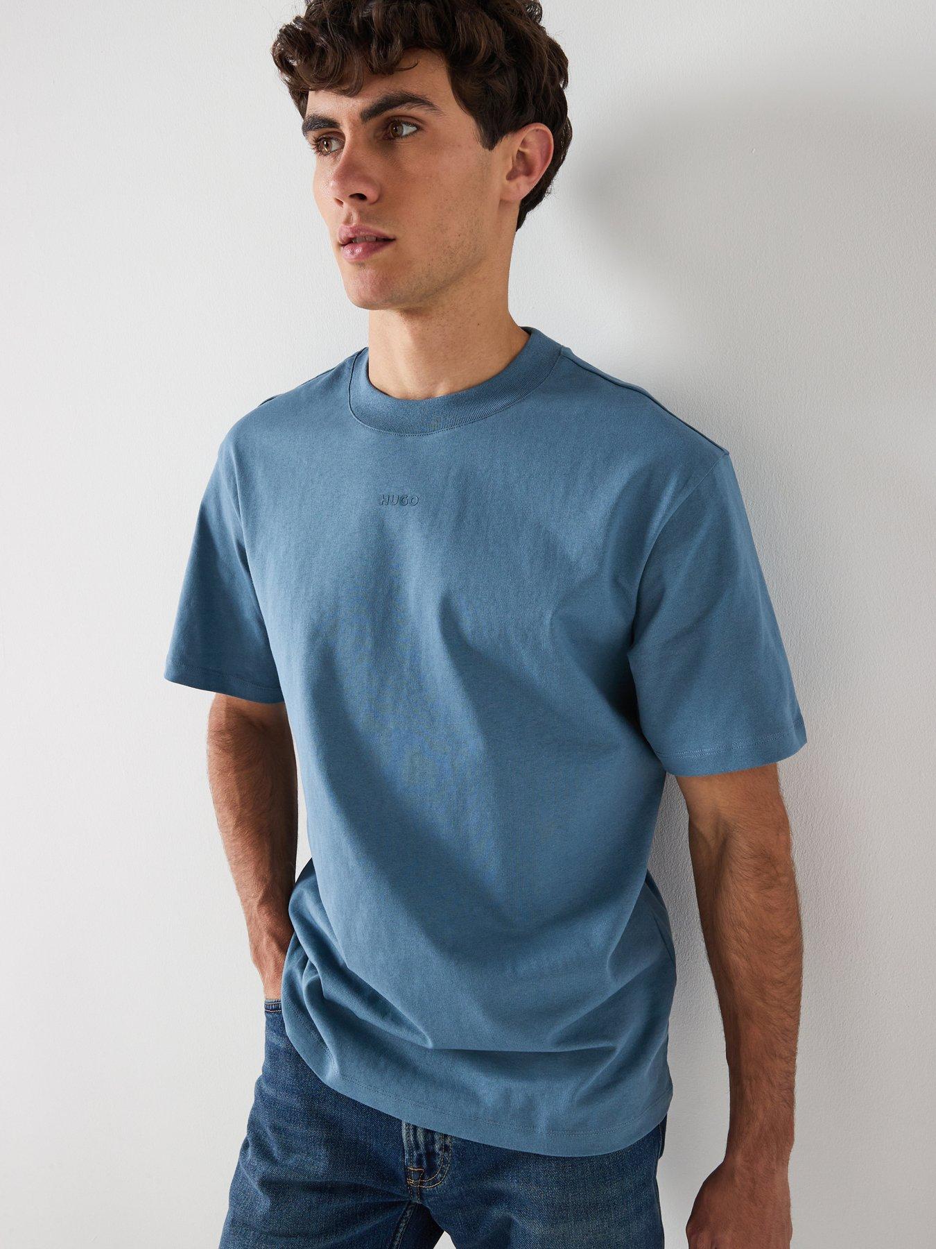 HUGO Dapolino Centre Logo Relaxed Fit T-Shirt - Blue