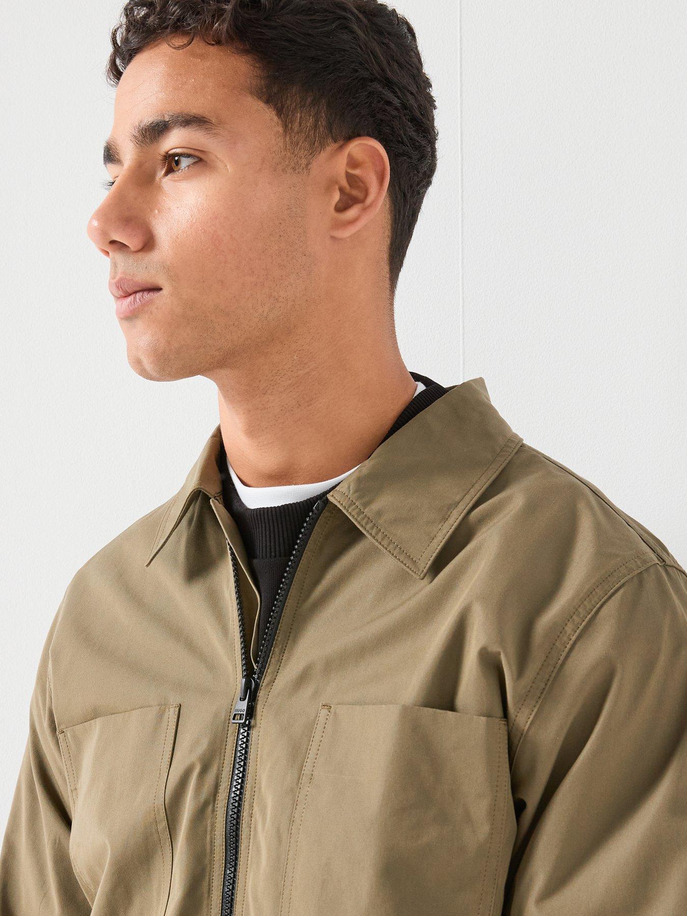 Image 4 of 6 of HUGO Evalom Zip Through Overshirt - Green