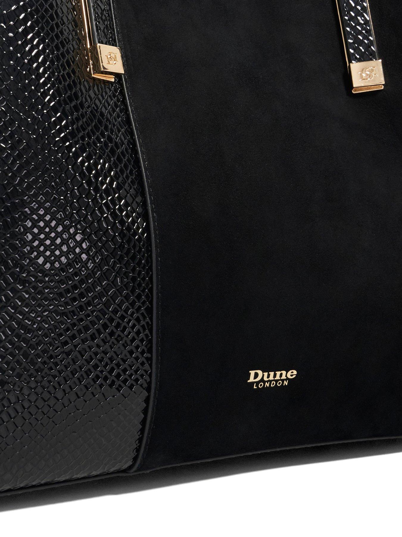 Image 5 of 6 of Dune London Dorry Suede Mix Tote Bag - Black
