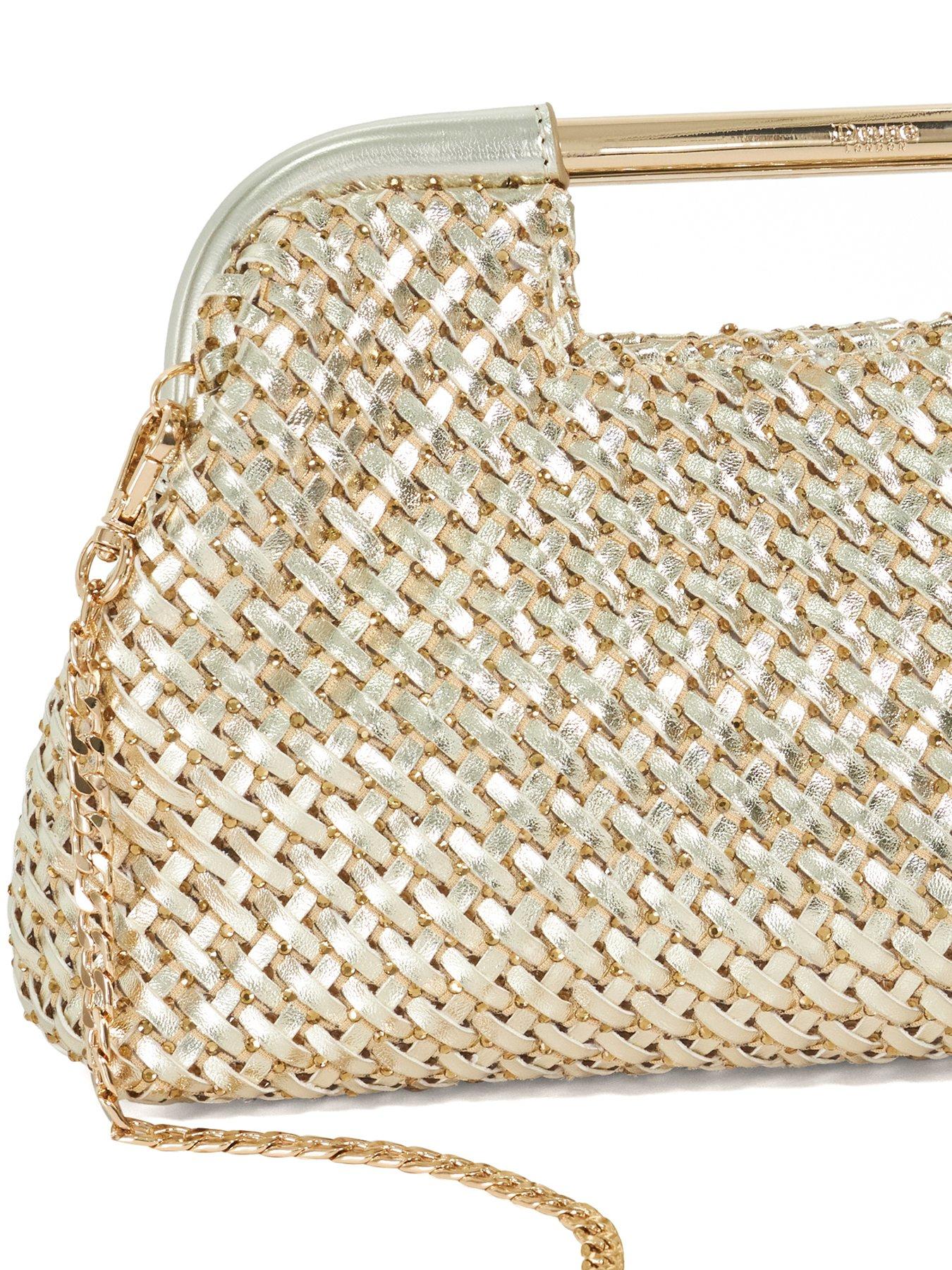 Sac Poignet (wrist Pouch) Doré Métallique - 23x28 Cm, Soirée, Neuf Sans étiquette