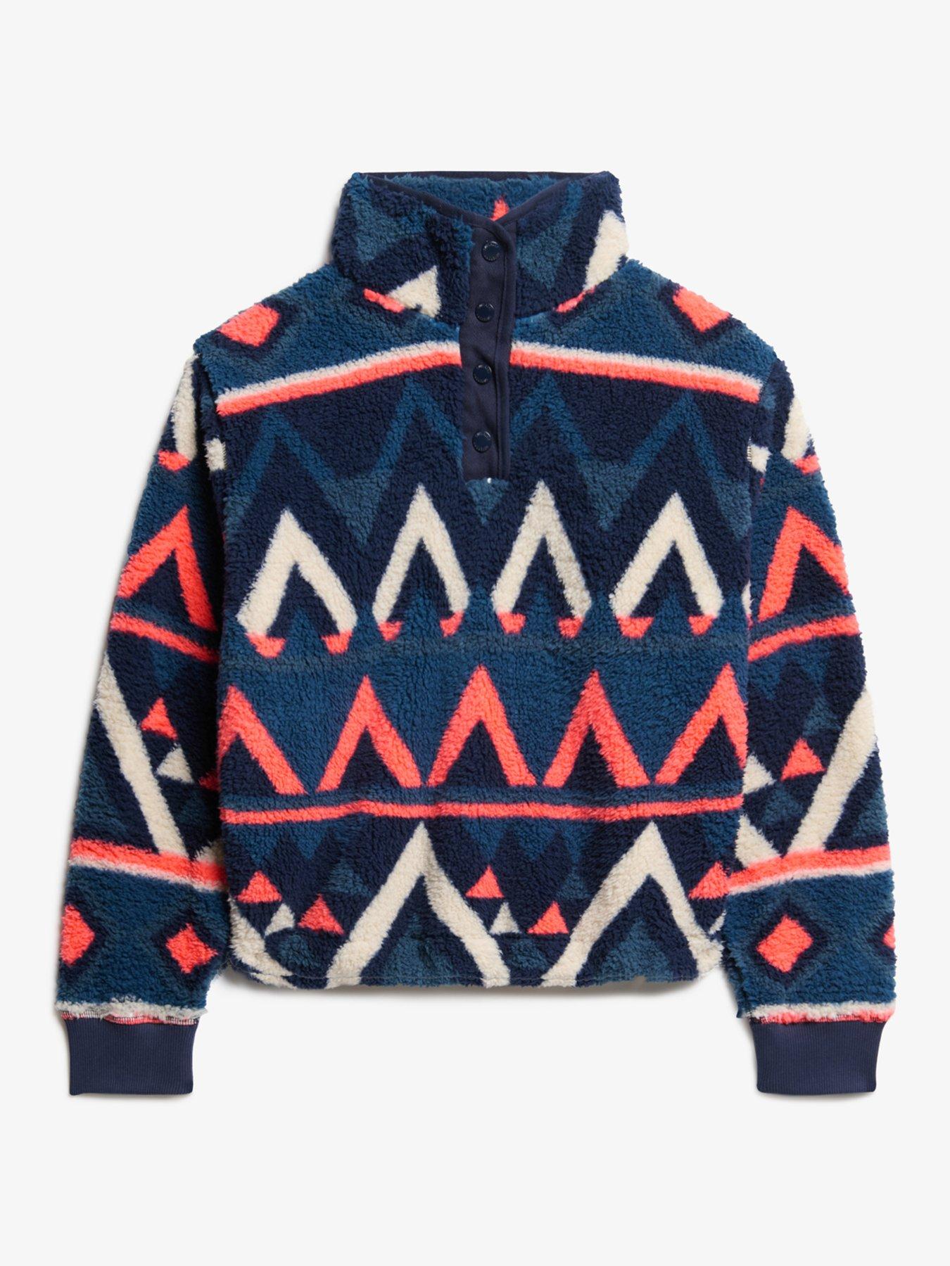 Image 5 of 5 of Superdry Super Soft Printed Henley Crew Neck Sweater - Navy