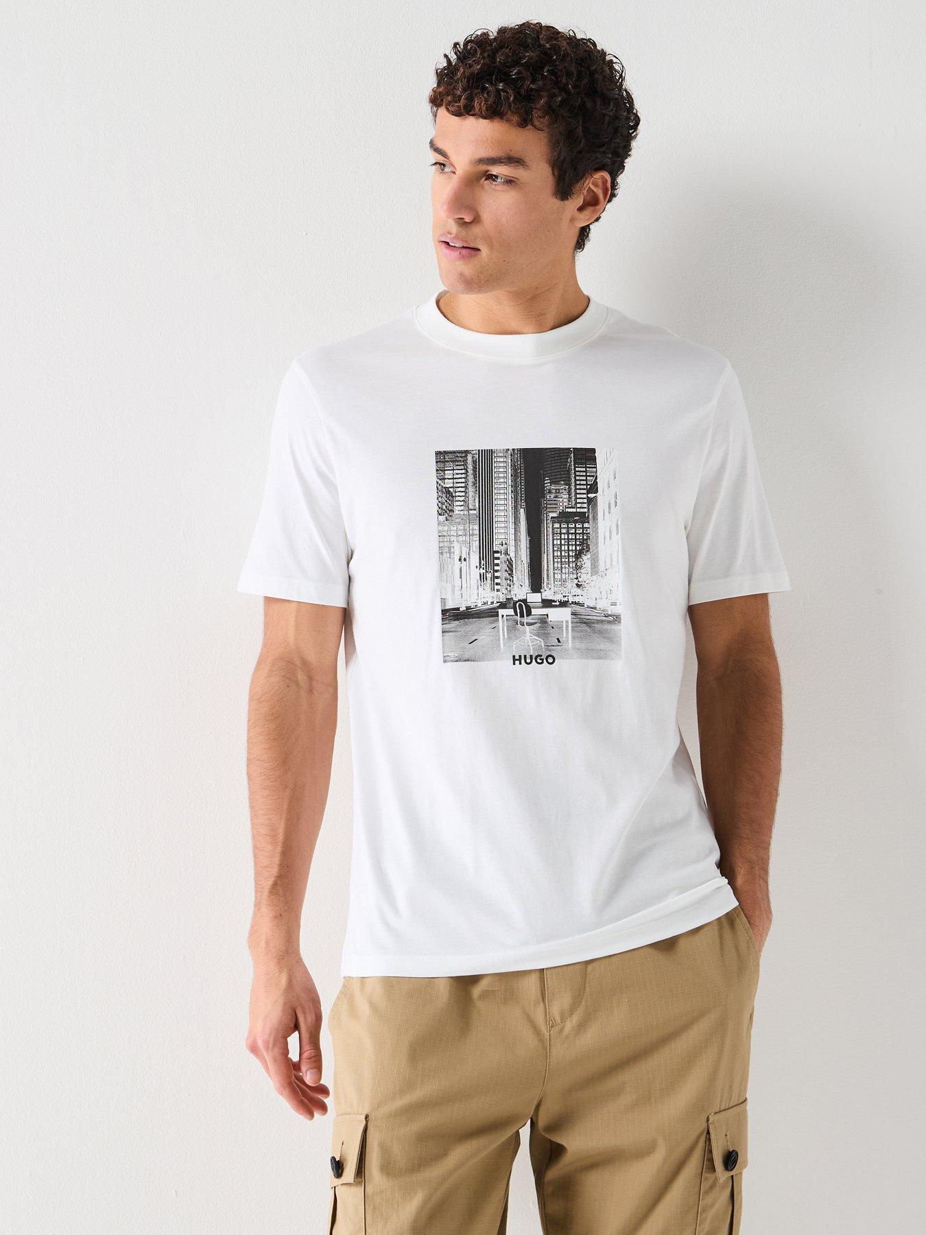 HUGO Street Photo Print T-Shirt - White