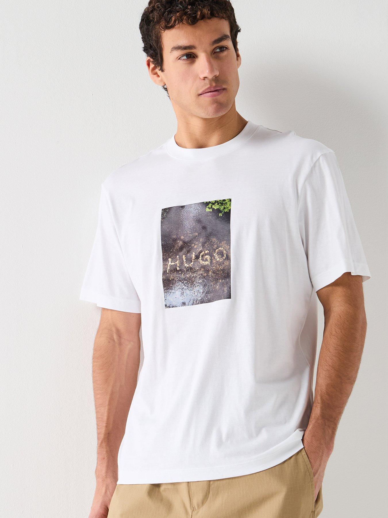HUGO Doreston Outdoor Graphic T-Shirt, White, Size L, Men