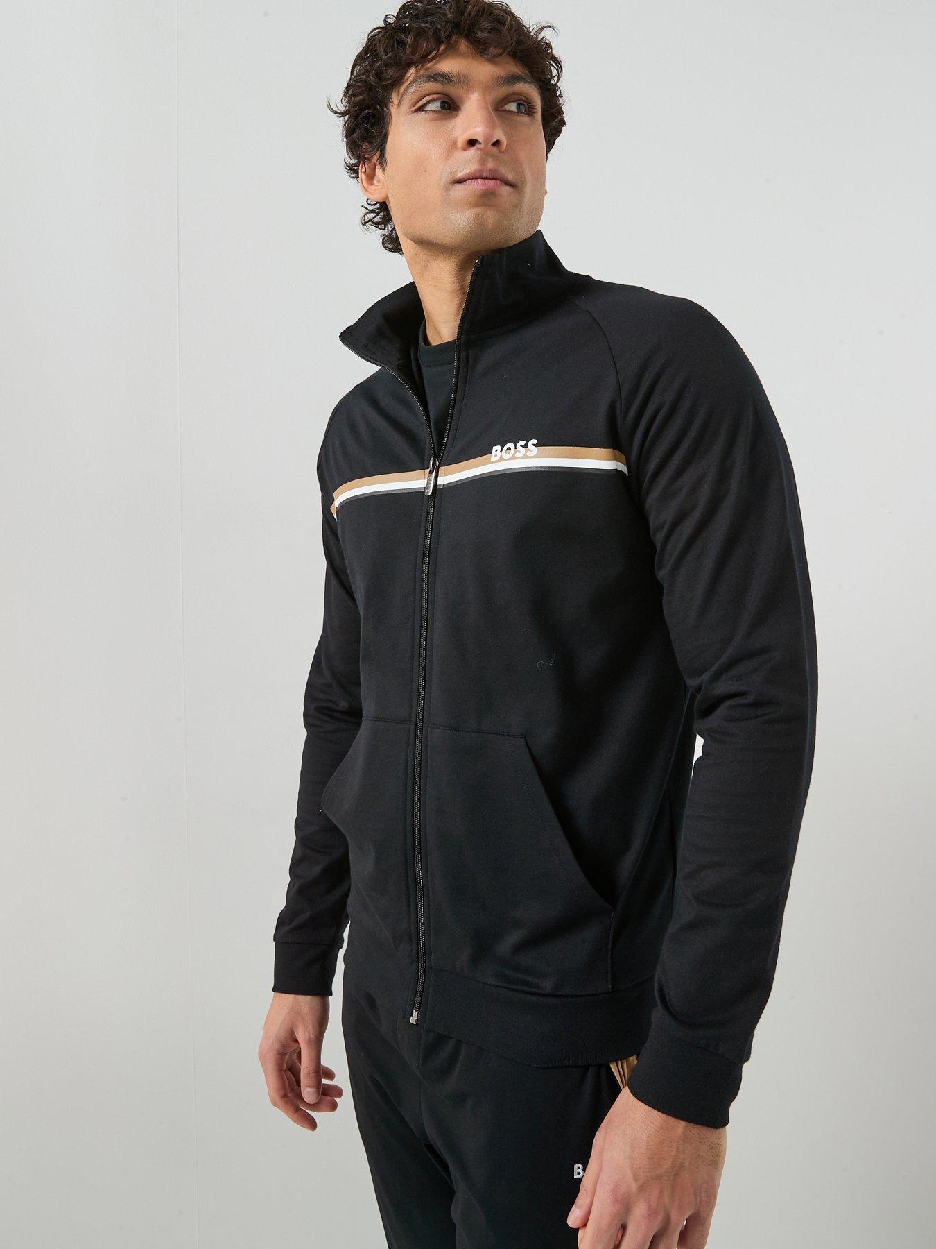 BOSS Bodywear Authentic Loungewear Zip Through Top - Black