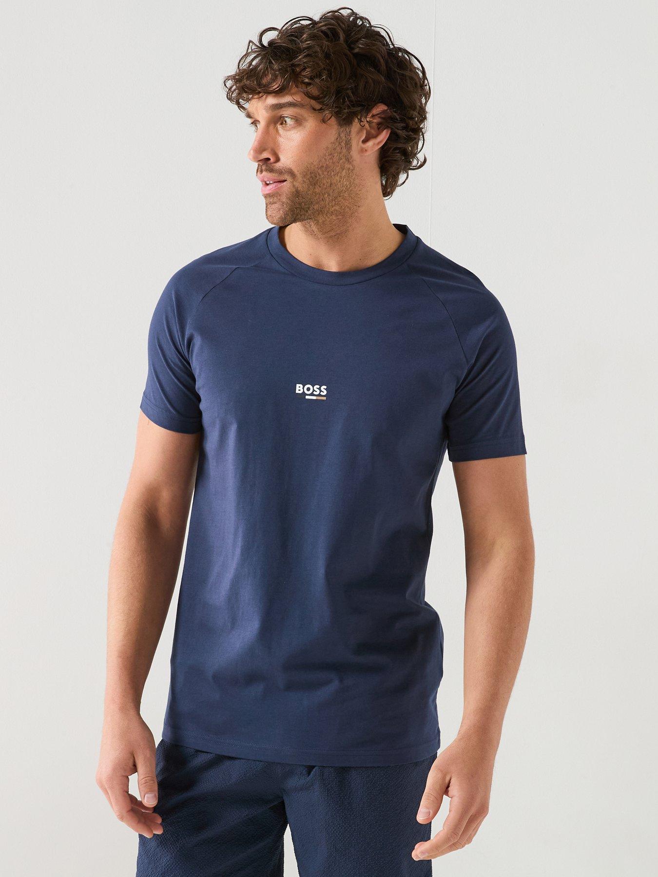 Image 1 of 5 of BOSS Bodywear Rn Slim Fit Stripe T-Shirt - Navy