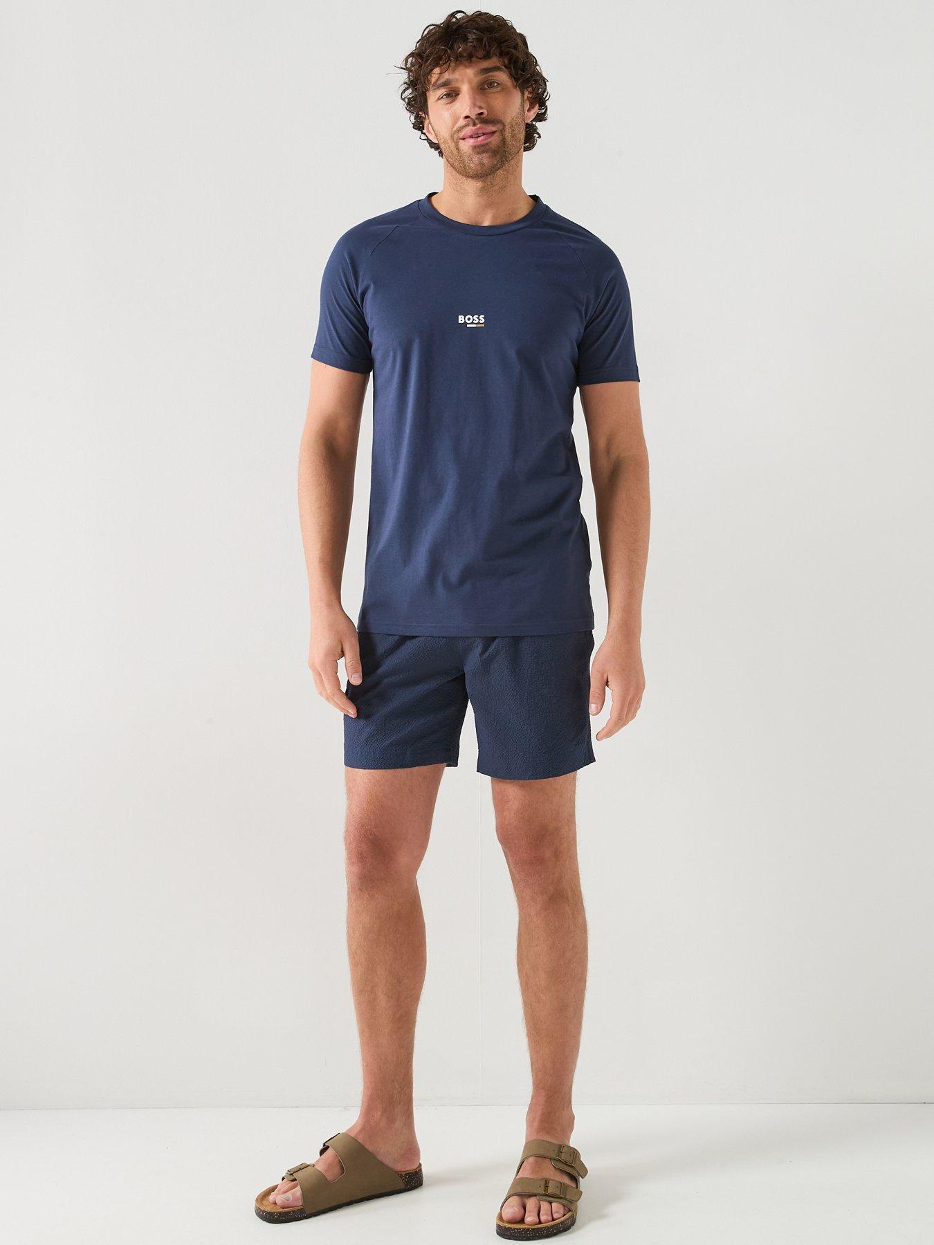 Image 3 of 5 of BOSS Bodywear Rn Slim Fit Stripe T-Shirt - Navy