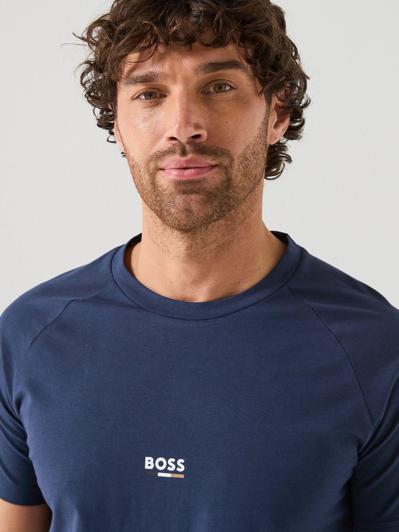 Image 4 of 5 of BOSS Bodywear Rn Slim Fit Stripe T-Shirt - Navy