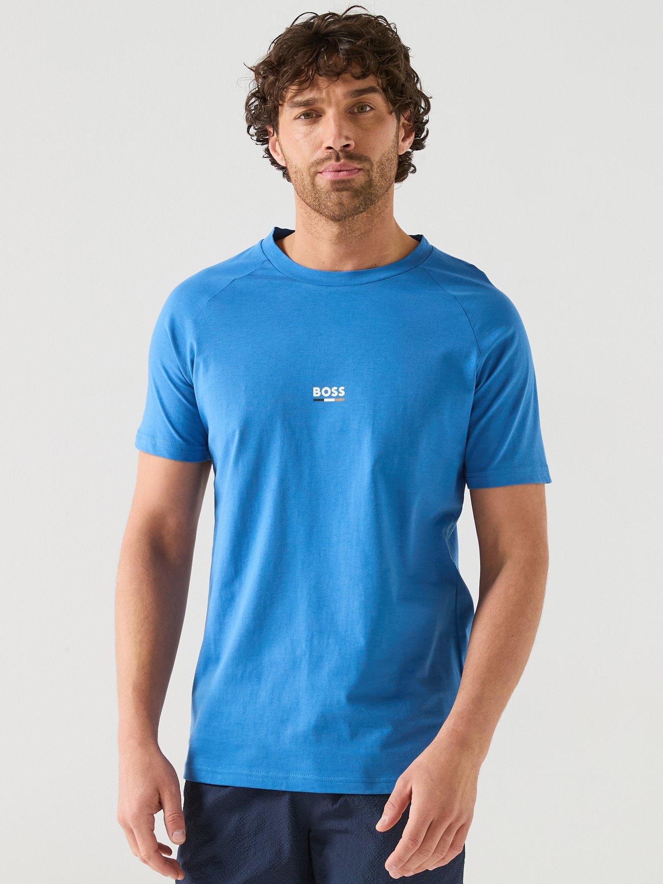 BOSS Bodywear Rn Slim Fit Stripe T-Shirt - Bright Blue