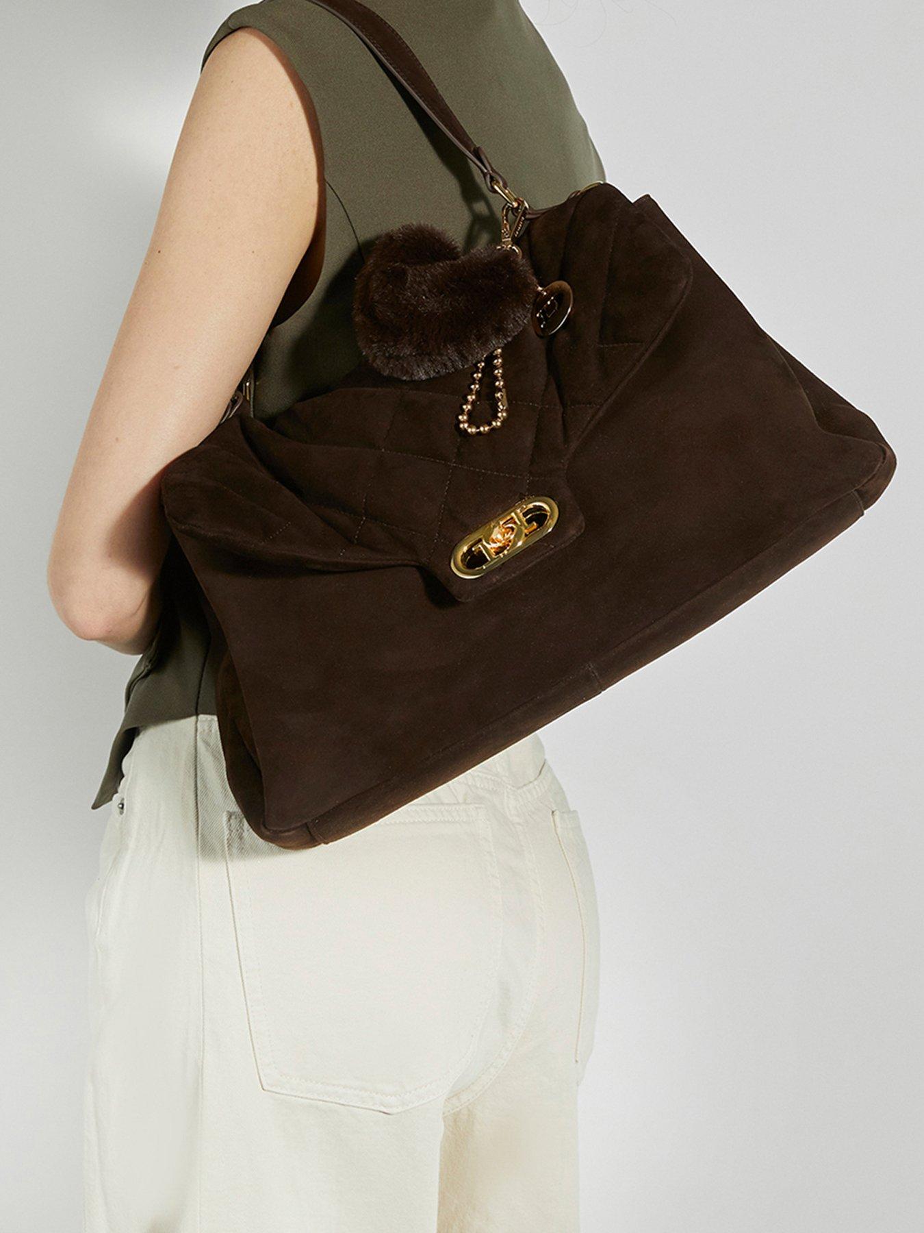 Dune London Regency Suede Shoulder Bag - Brown