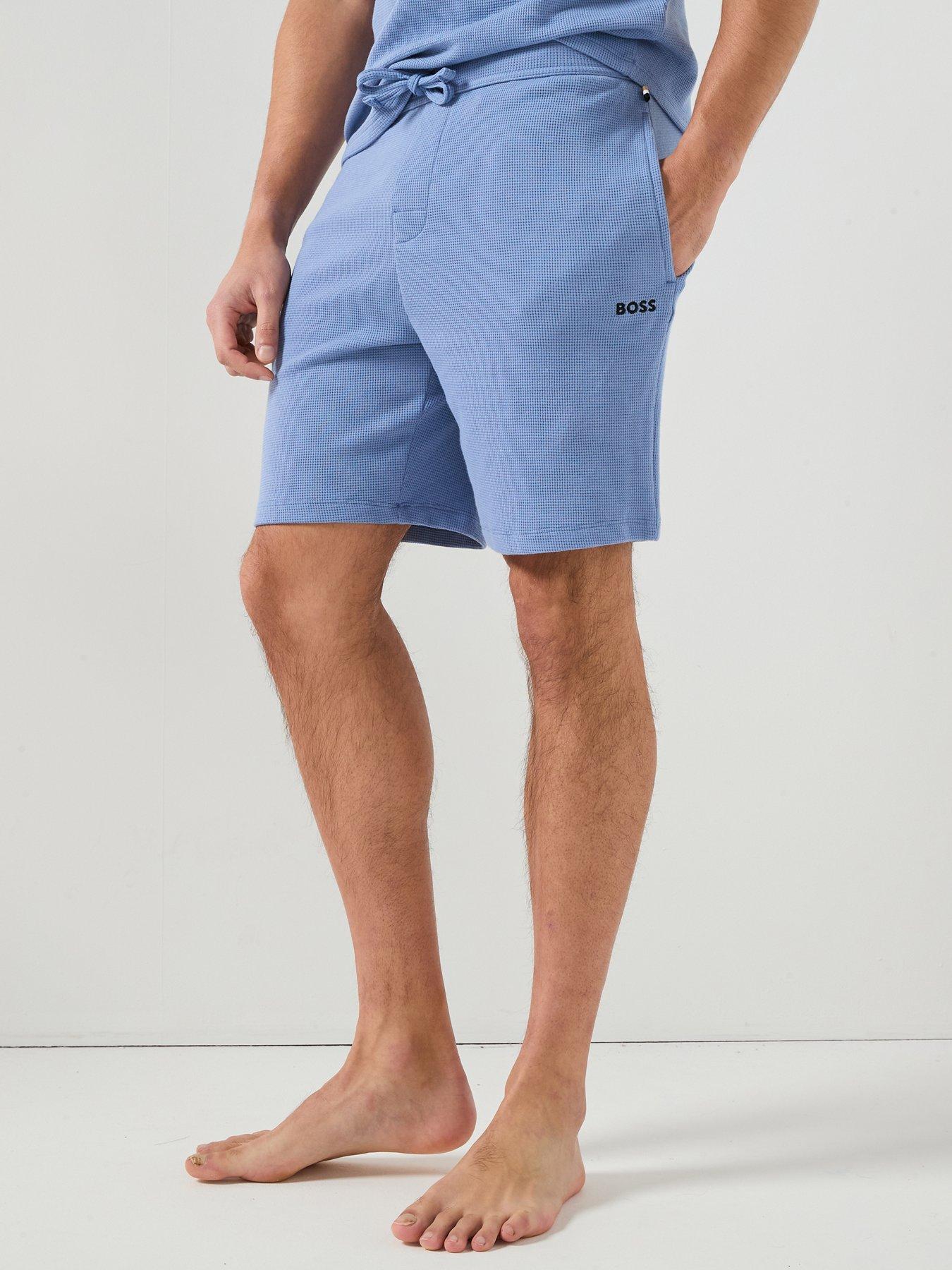 Image 1 of 5 of BOSS Waffle Loungewear Shorts - Blue