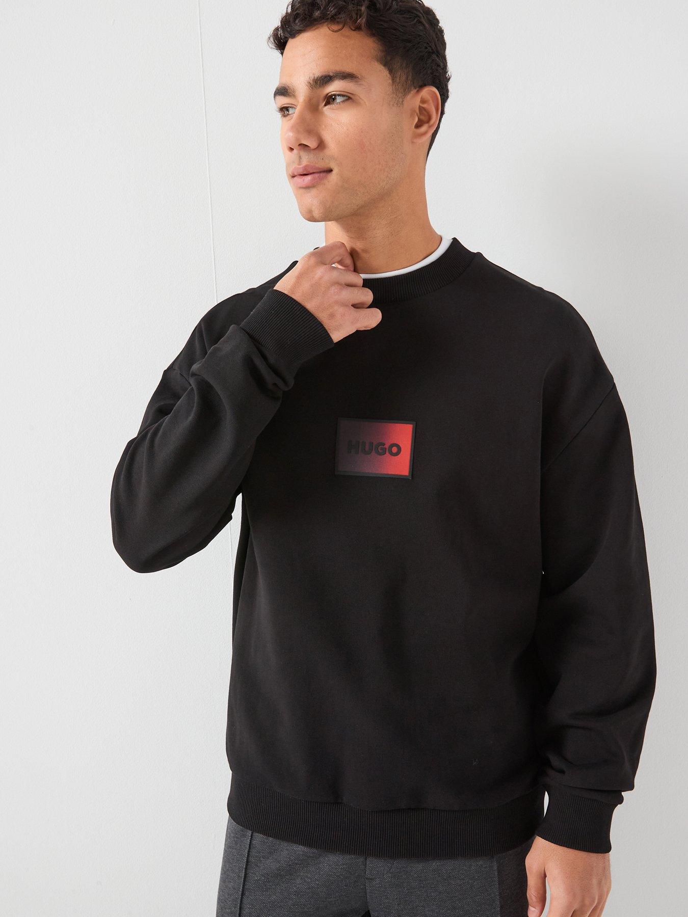 HUGO Hugo Danotop Gradient Badge Logo Crew Sweat - Black