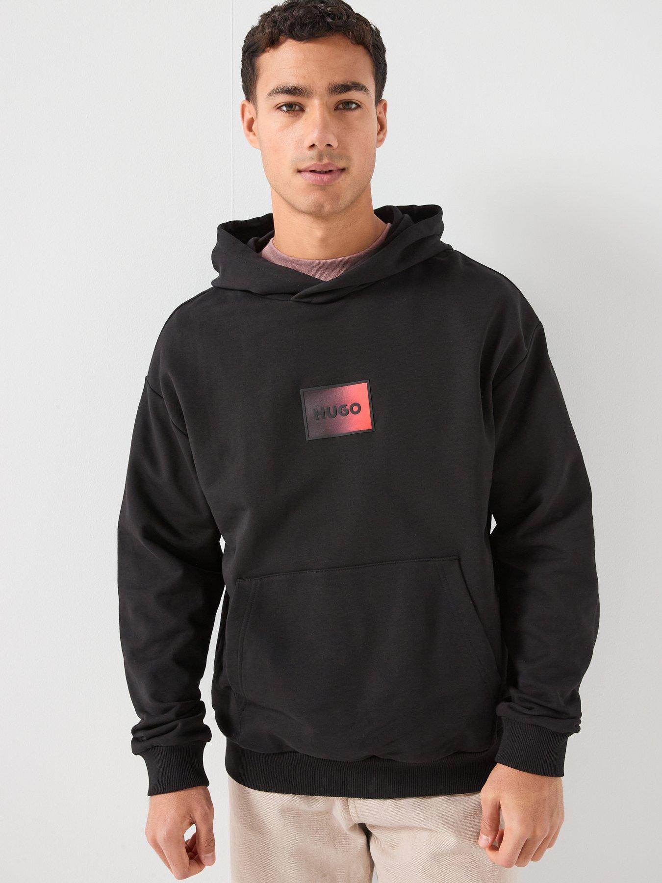 HUGO Hugo Danohood Gradient Badge Logo Overhead Hoodie - Black