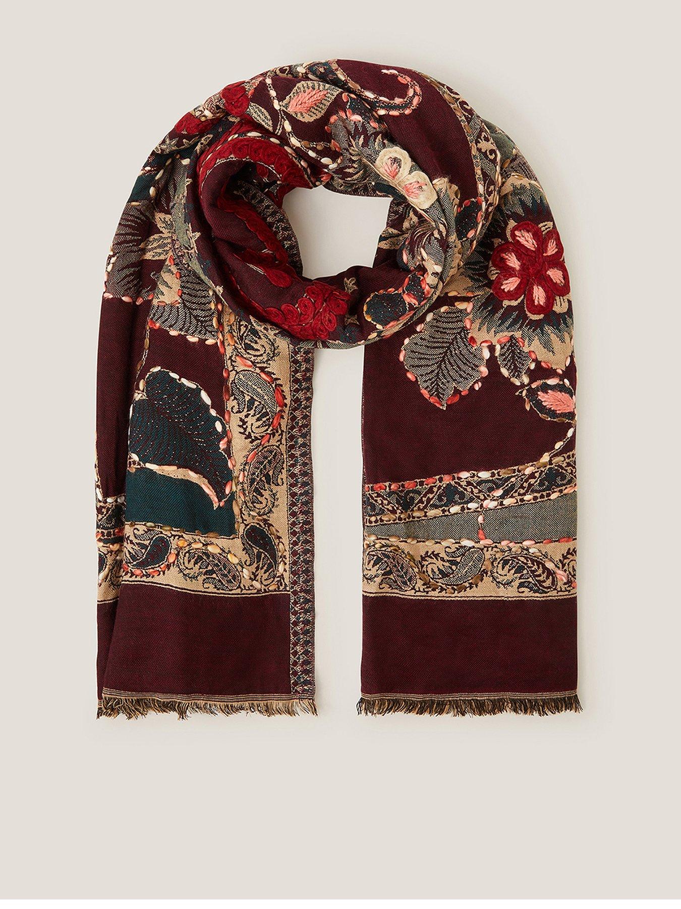 Monsoon Evie Floral Scarf - Red