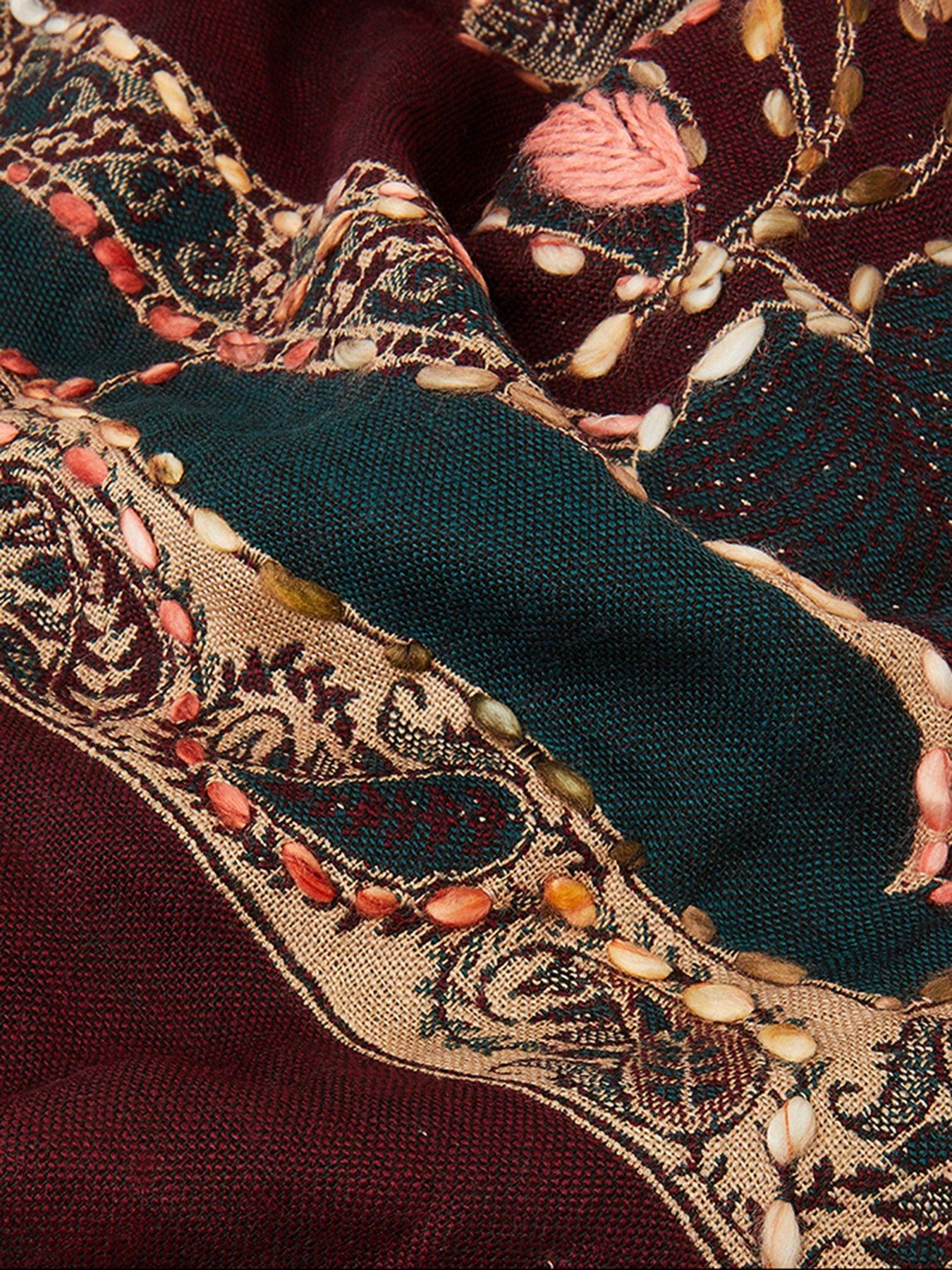 Image 2 of 2 of Monsoon Evie Floral Scarf - Red