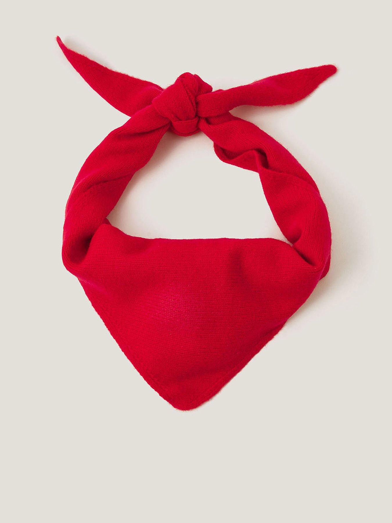 Monsoon Sarah Knit Triangle Scarf - Red