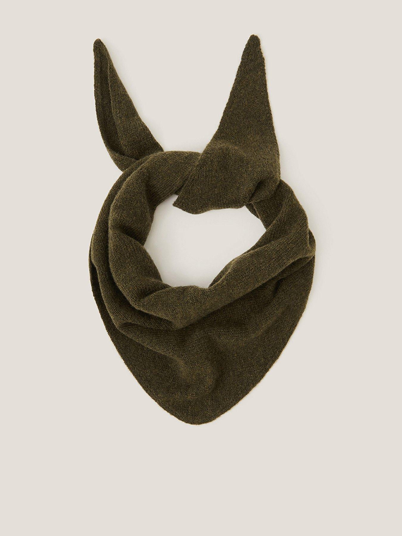 Monsoon Fae Knit Triangle Scarf - Khaki