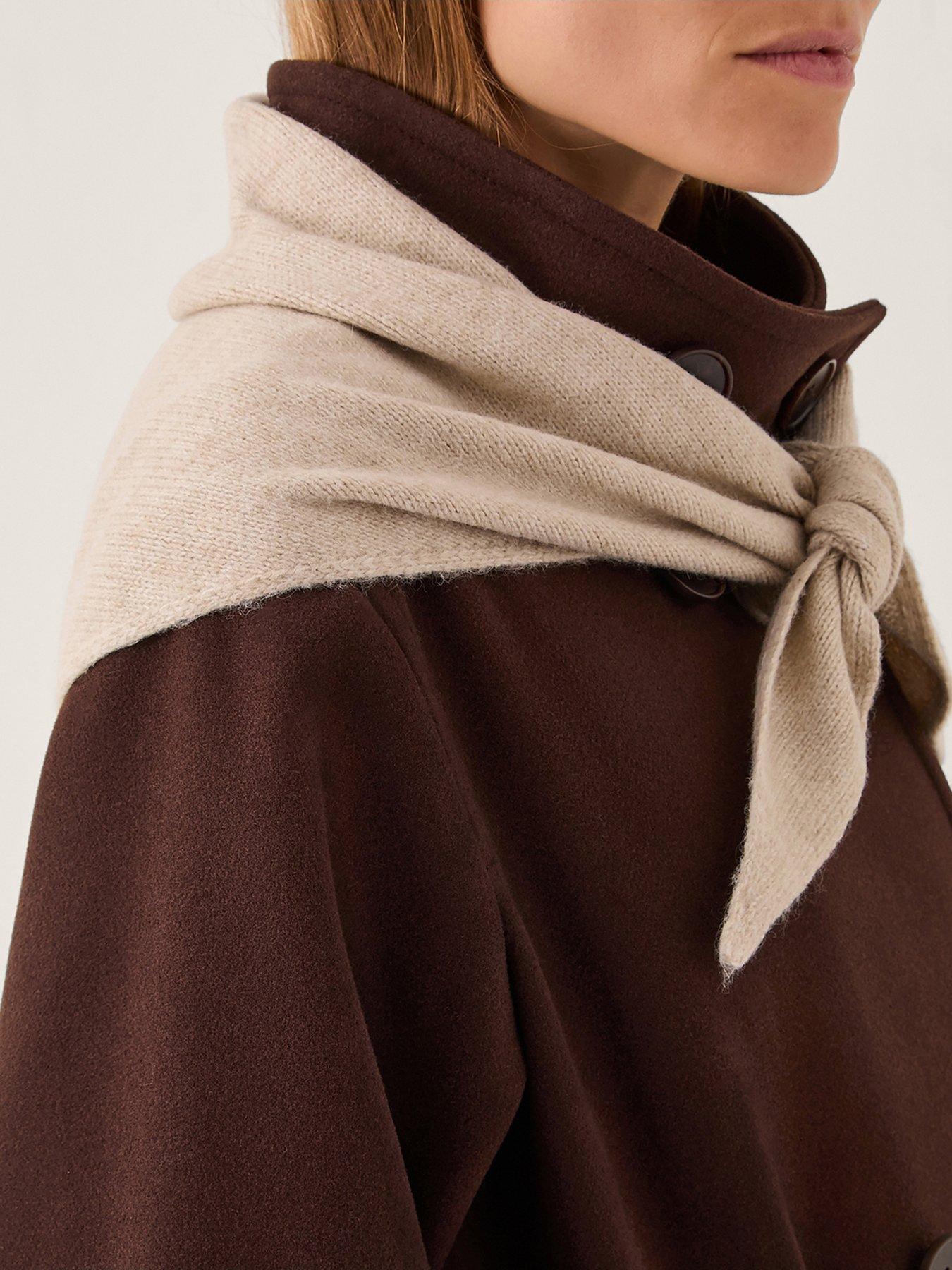 Monsoon Fae Knit Triangle Scarf Neutral Very