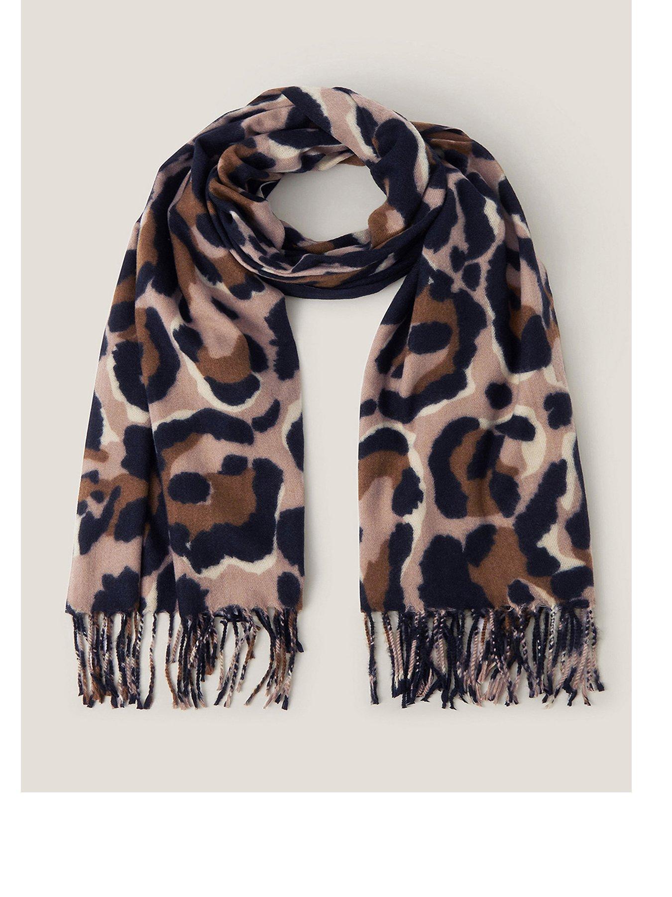 undefined Elyse Animal Border Scarf - Black