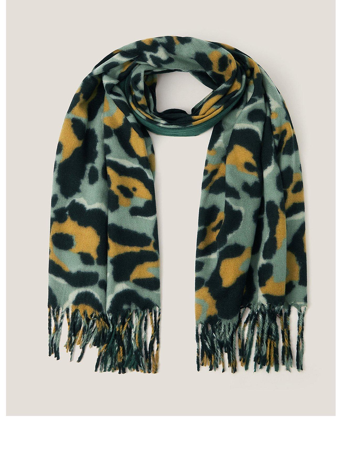 Monsoon Elyse Animal Border Scarf - Green