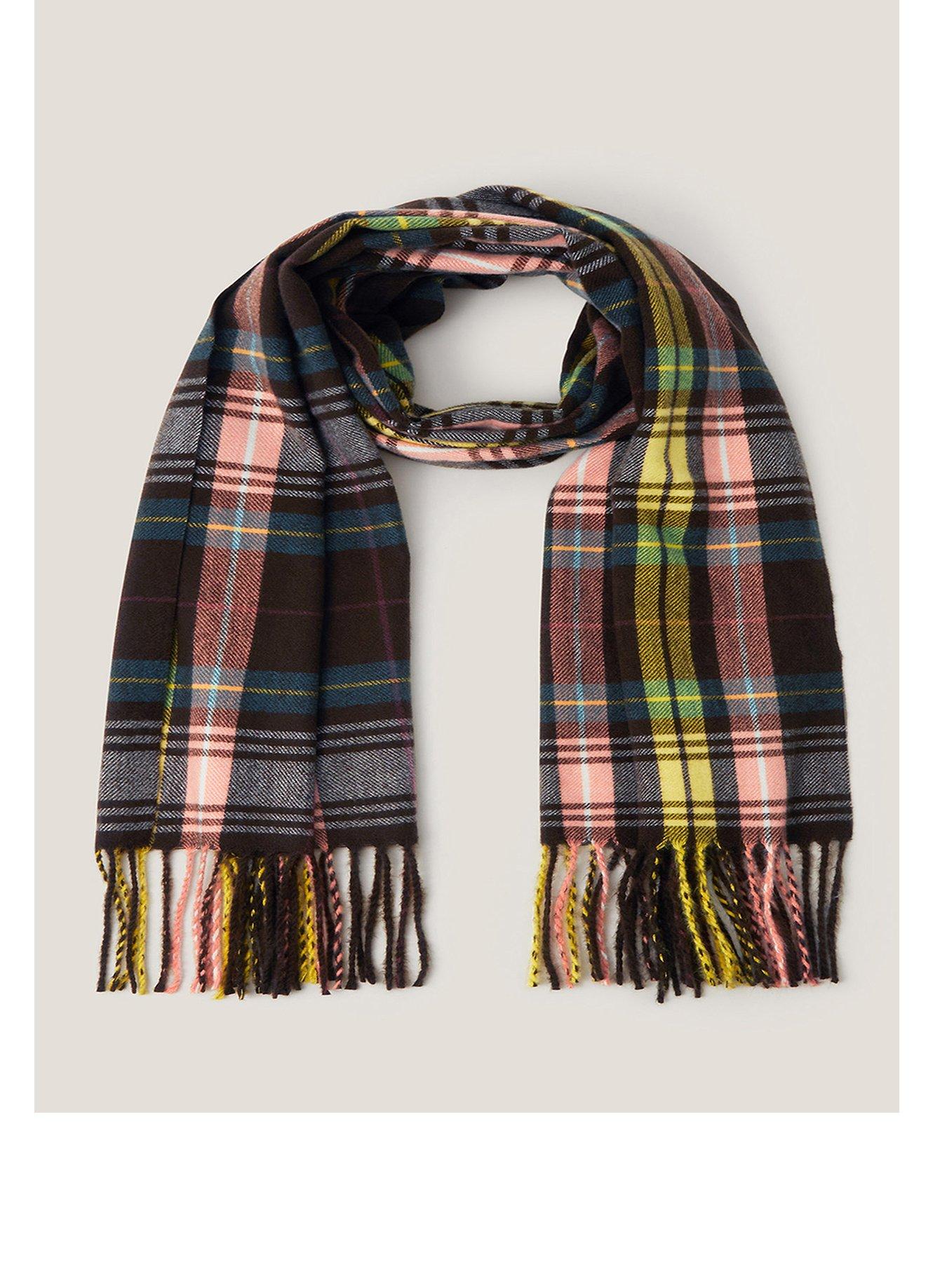 Monsoon Halle Check Scarf - Chocolate Brown