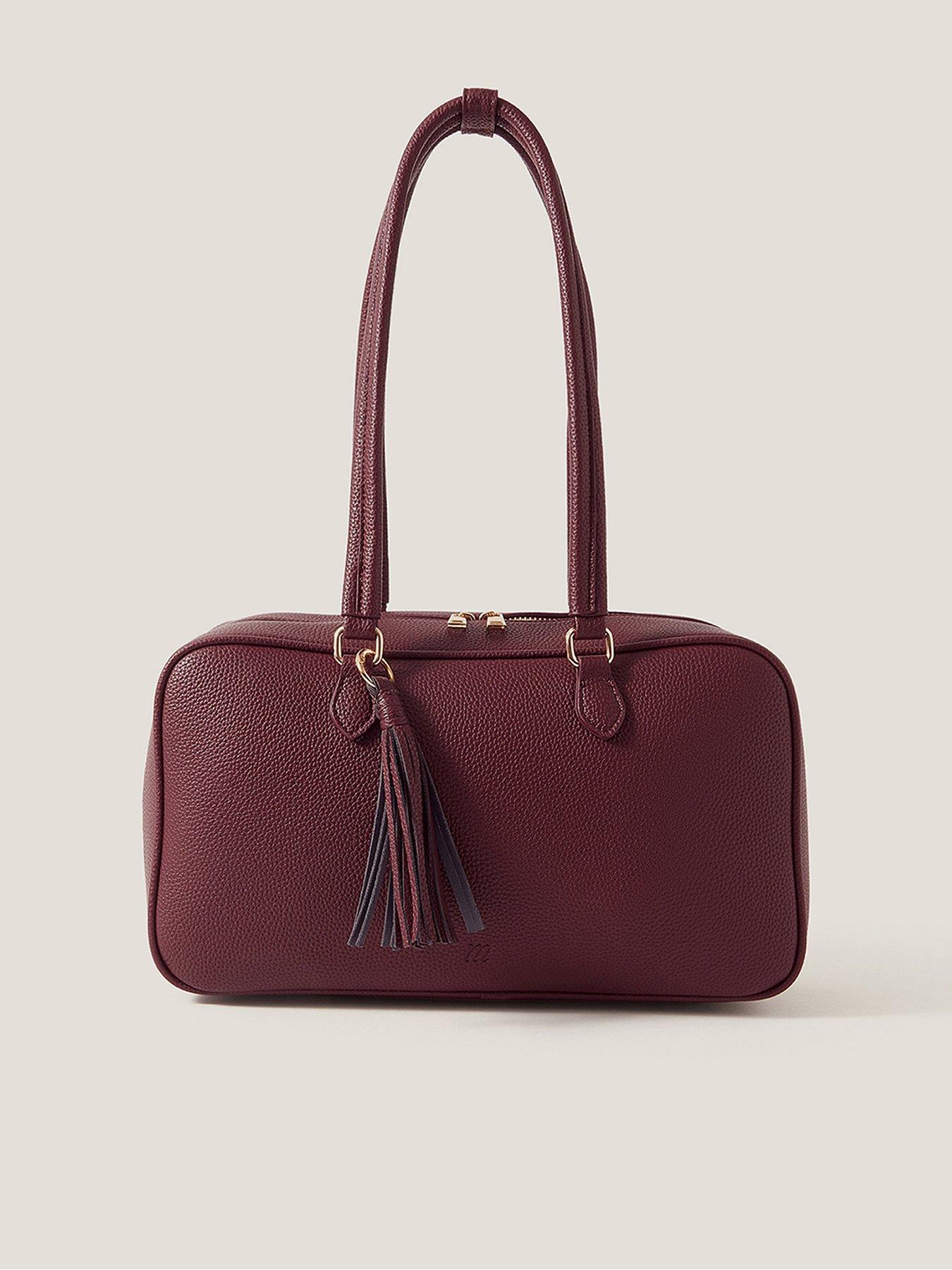 undefined Meg Tassel Bowling Bag - Burgundy