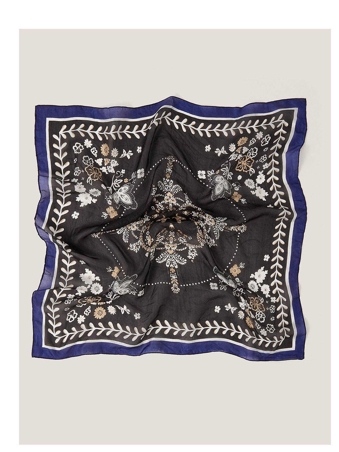 undefined Sammi Silk Medallion Scar - Navy
