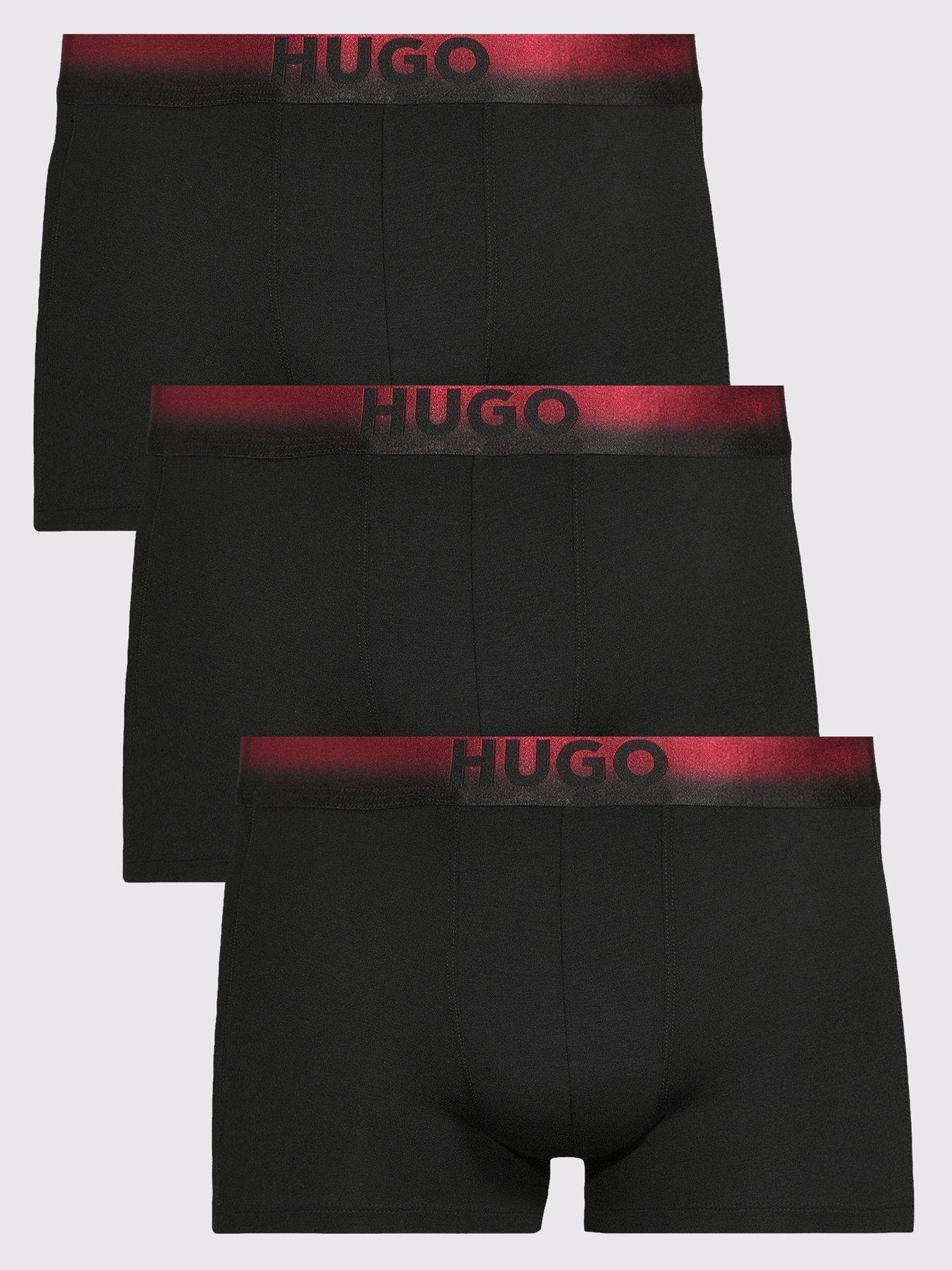 HUGO Hugo Bodywear Spray 3 Pack Cotton Modal Trunks - Black