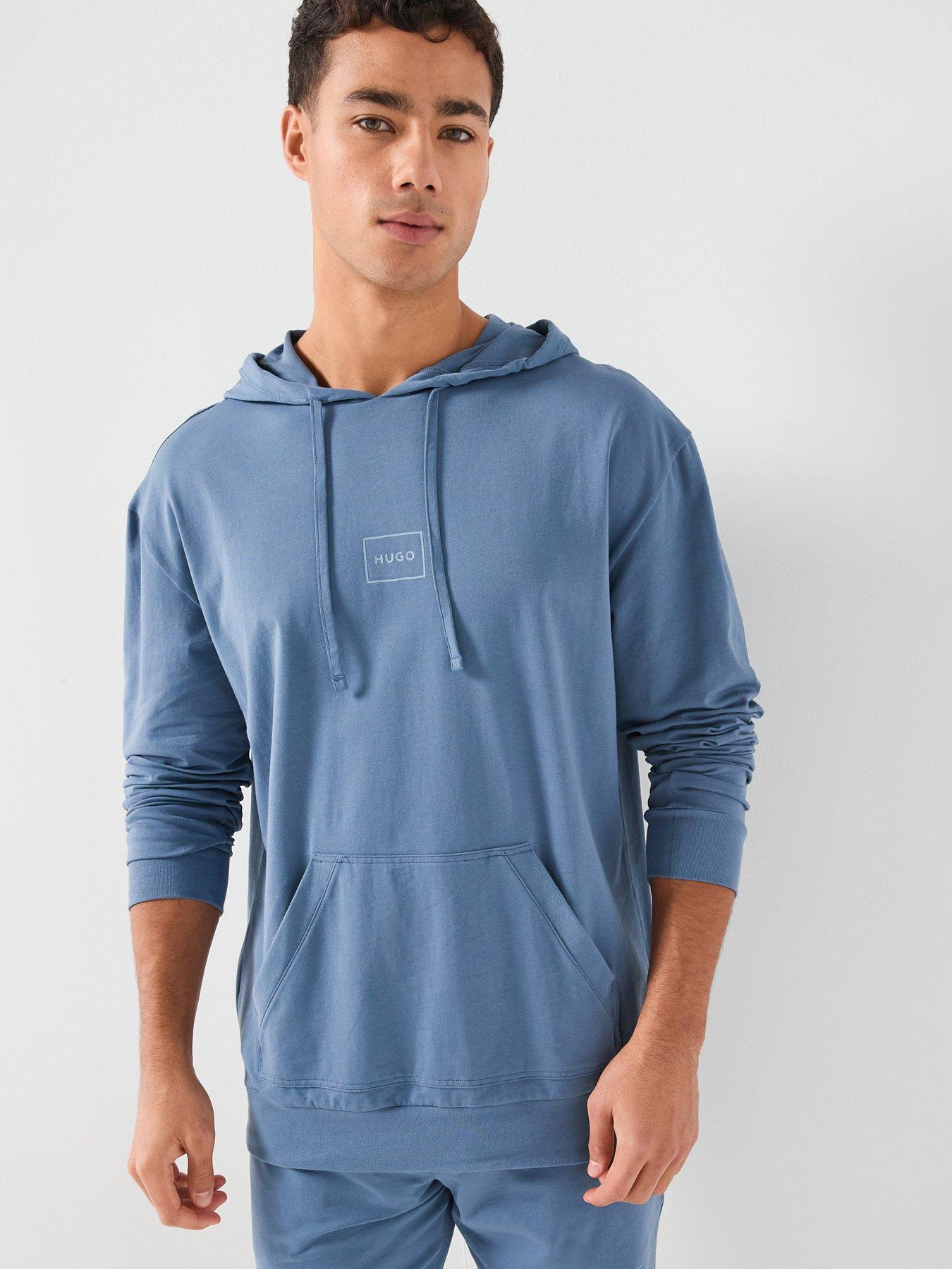 Hugo Bodywear Laze Hoodie Relaxed Fit Loungewear Hoodie - Blue
