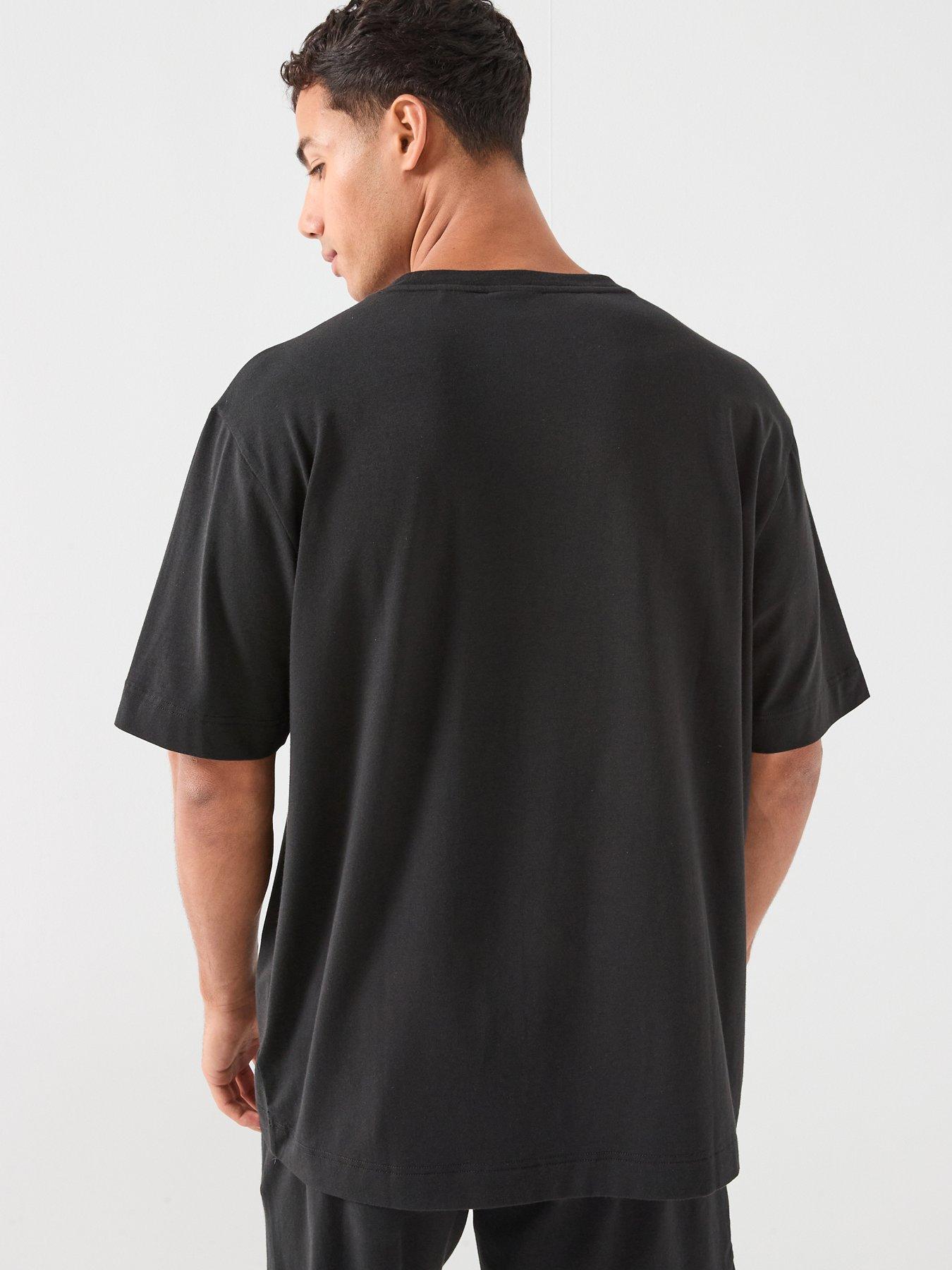Image 2 of 5 of HUGO Bodywear Ray Gradient Logo Loungewear T-Shirt - Black