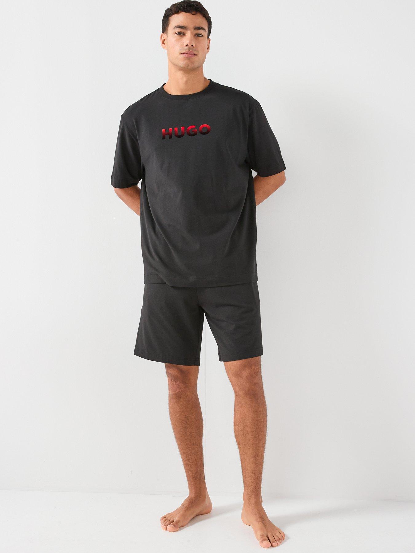 Image 3 of 5 of HUGO Bodywear Ray Gradient Logo Loungewear T-Shirt - Black