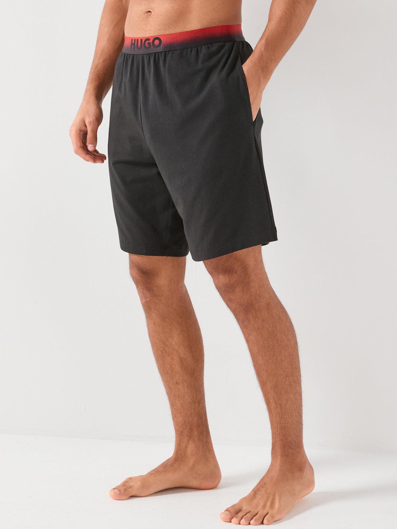 HUGO Hugo Bodywear Ray Gradient Logo Waistband Loungewear Shorts - Black