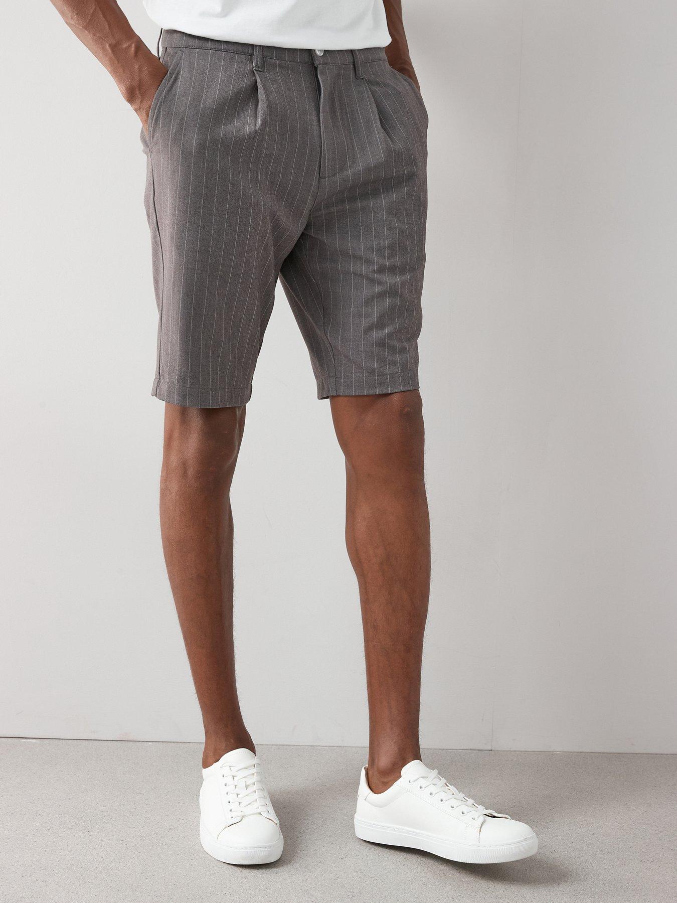 The Very Collection Pinstripe Shorts - Grey