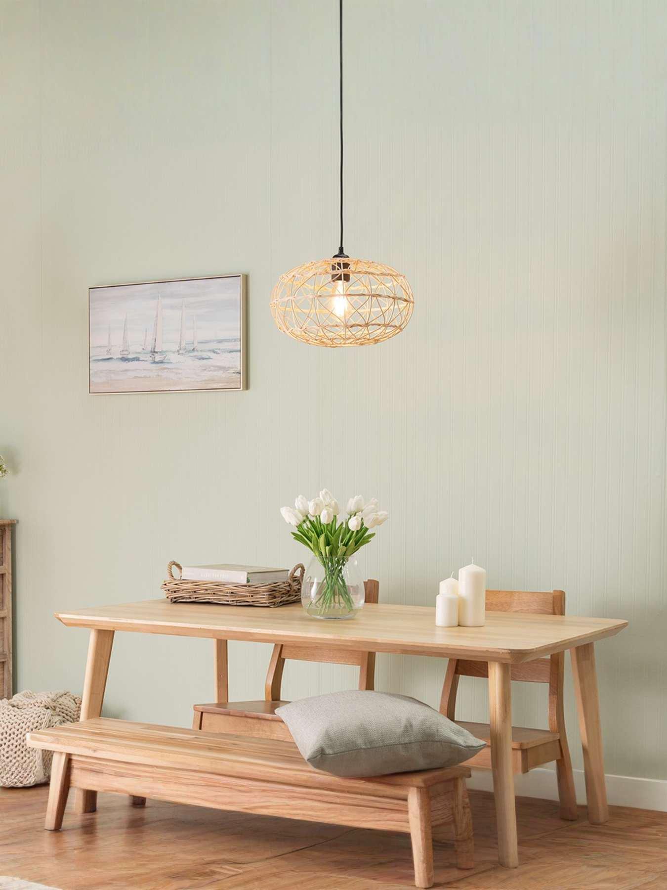 undefined Caspian Natural Rattan Easy Fit Pendant