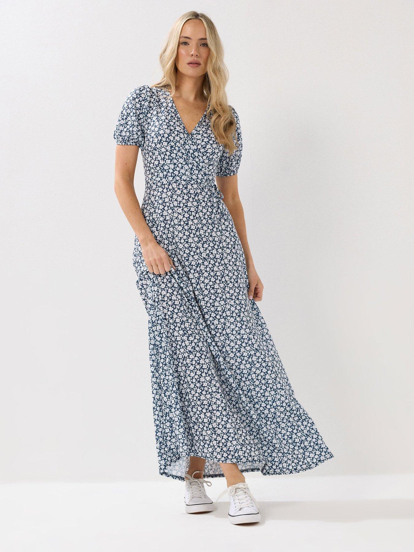 undefined Tall  Ditsy Wrap Maxi Dress