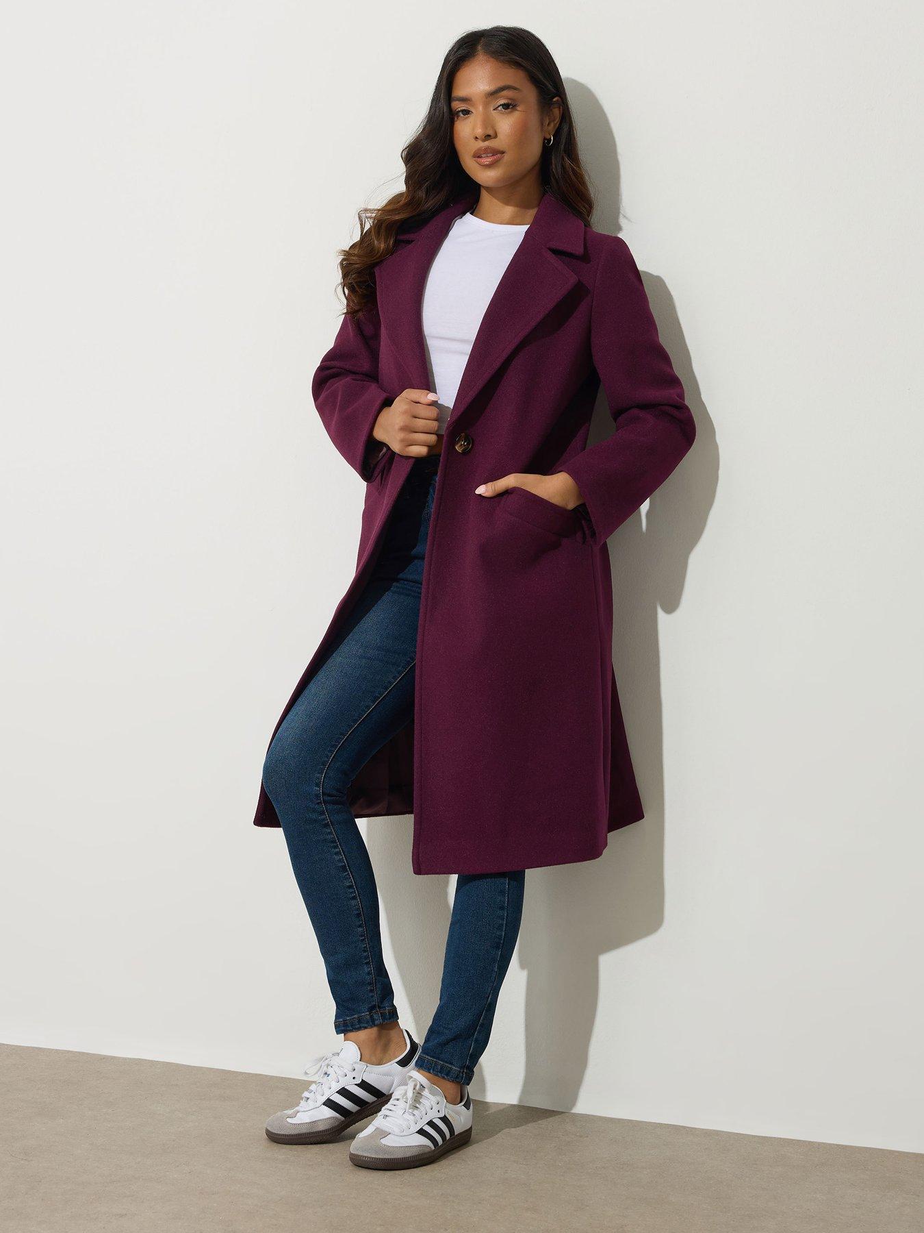 undefined Petite Single Button City Coat - Red