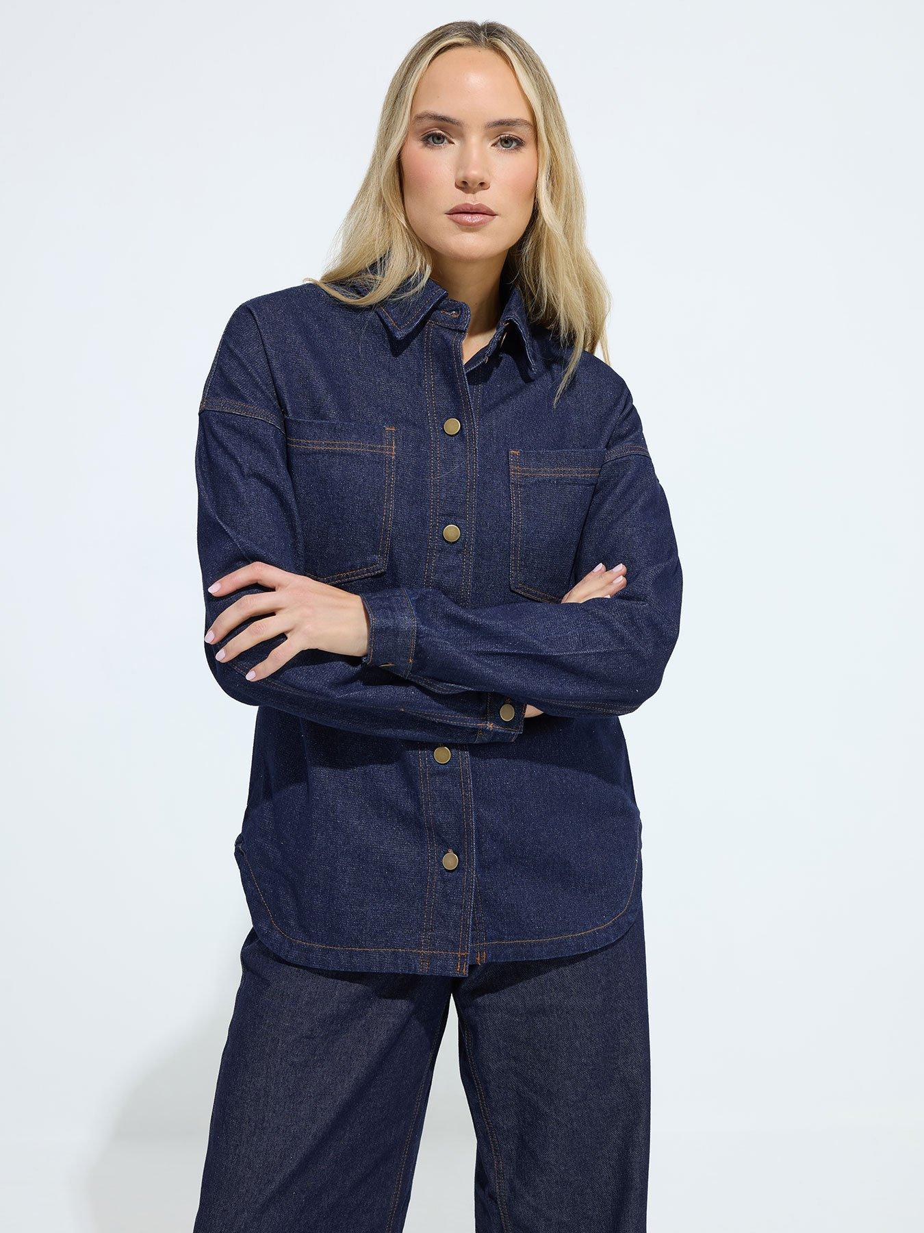 Long Tall Sally Denim Shacket - Blue