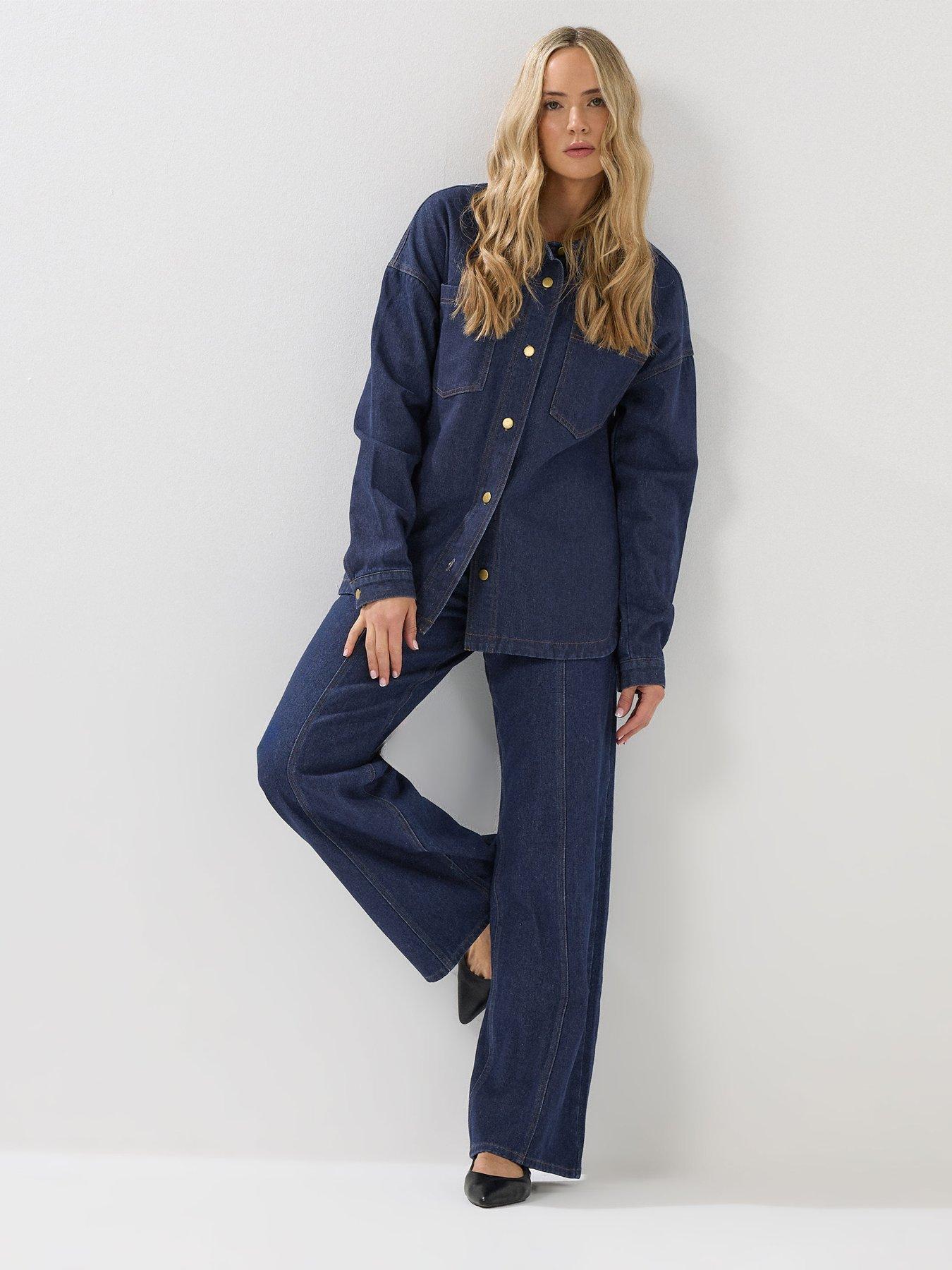 Image 3 of 6 of Long Tall Sally Denim Shacket - Blue