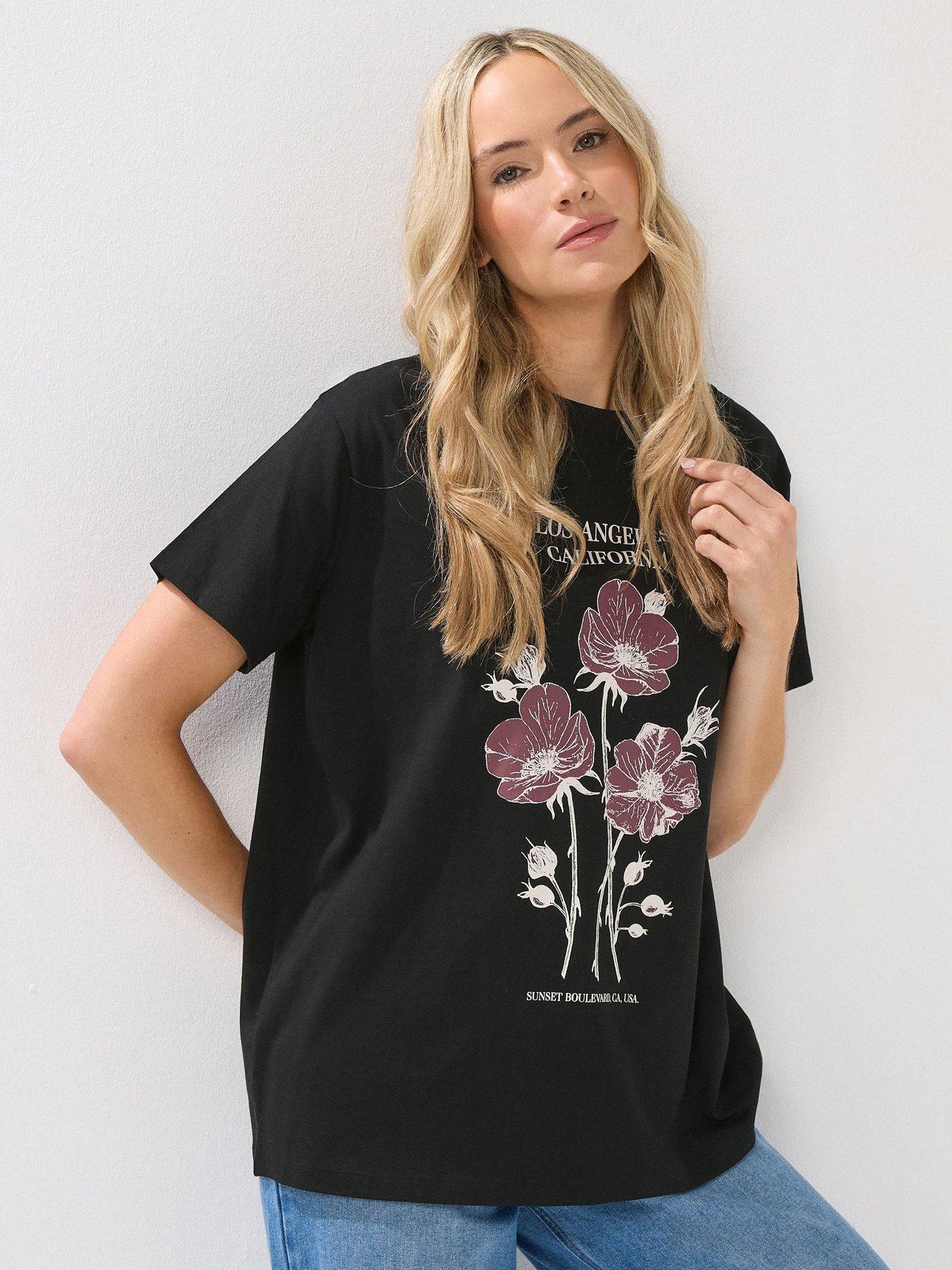 Long Tall Sally Los Angeles Oversized T-Shirt - Black